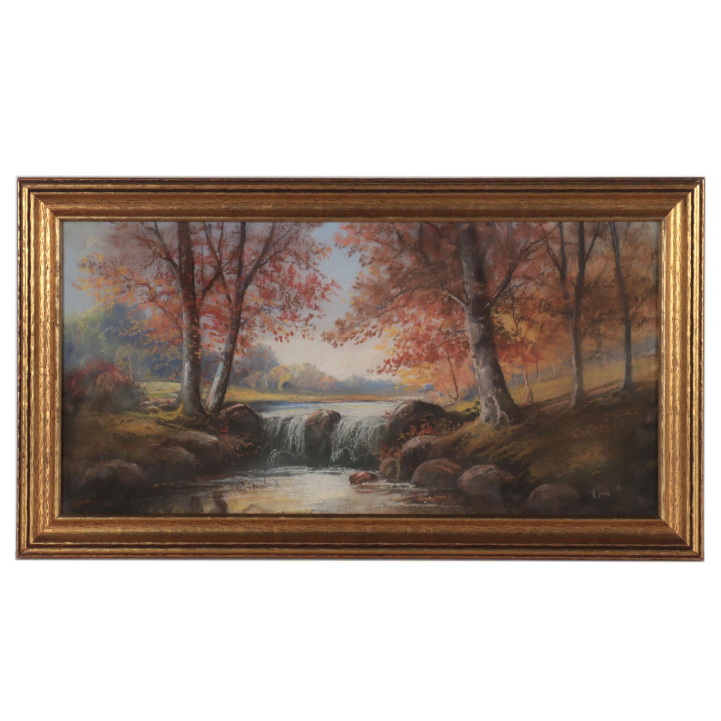 Autumn Landscape Pastel Drawing