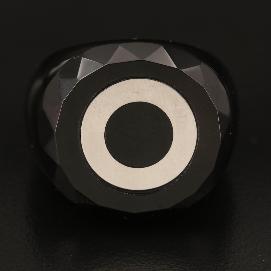 Black Onyx Hololith Ring