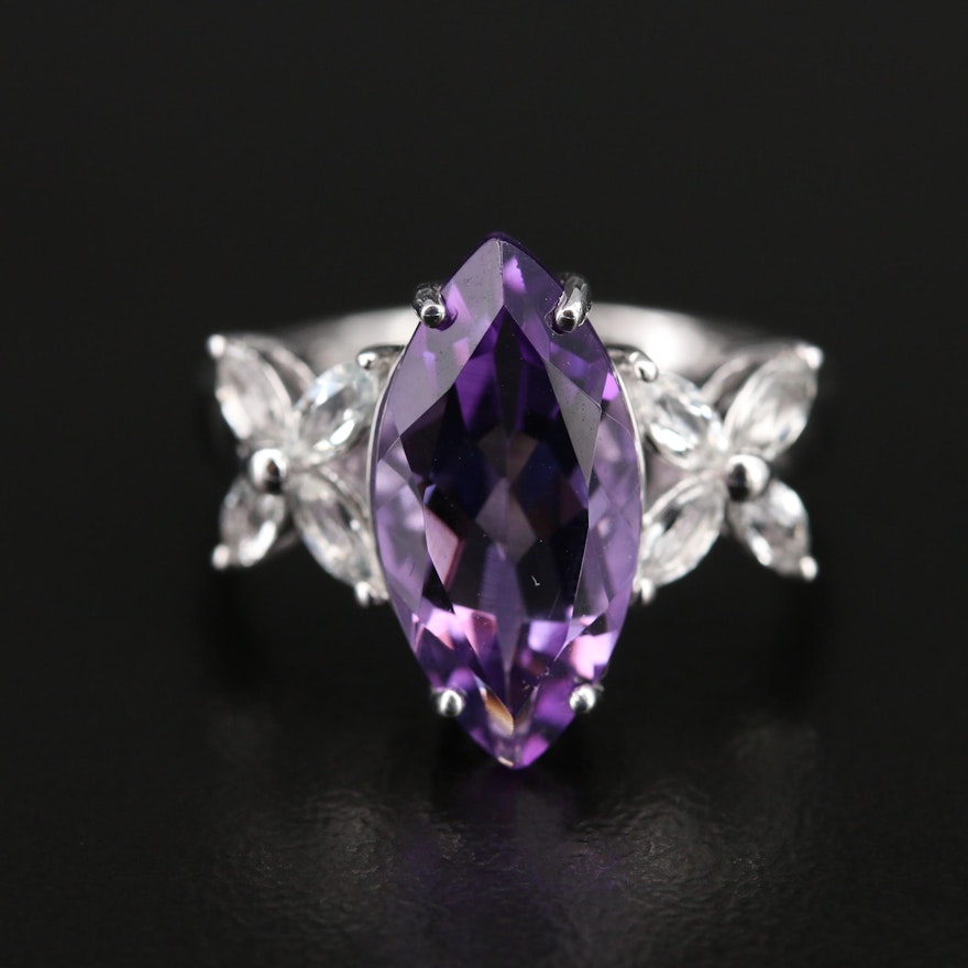 Sterling Amethyst and Topaz Ring