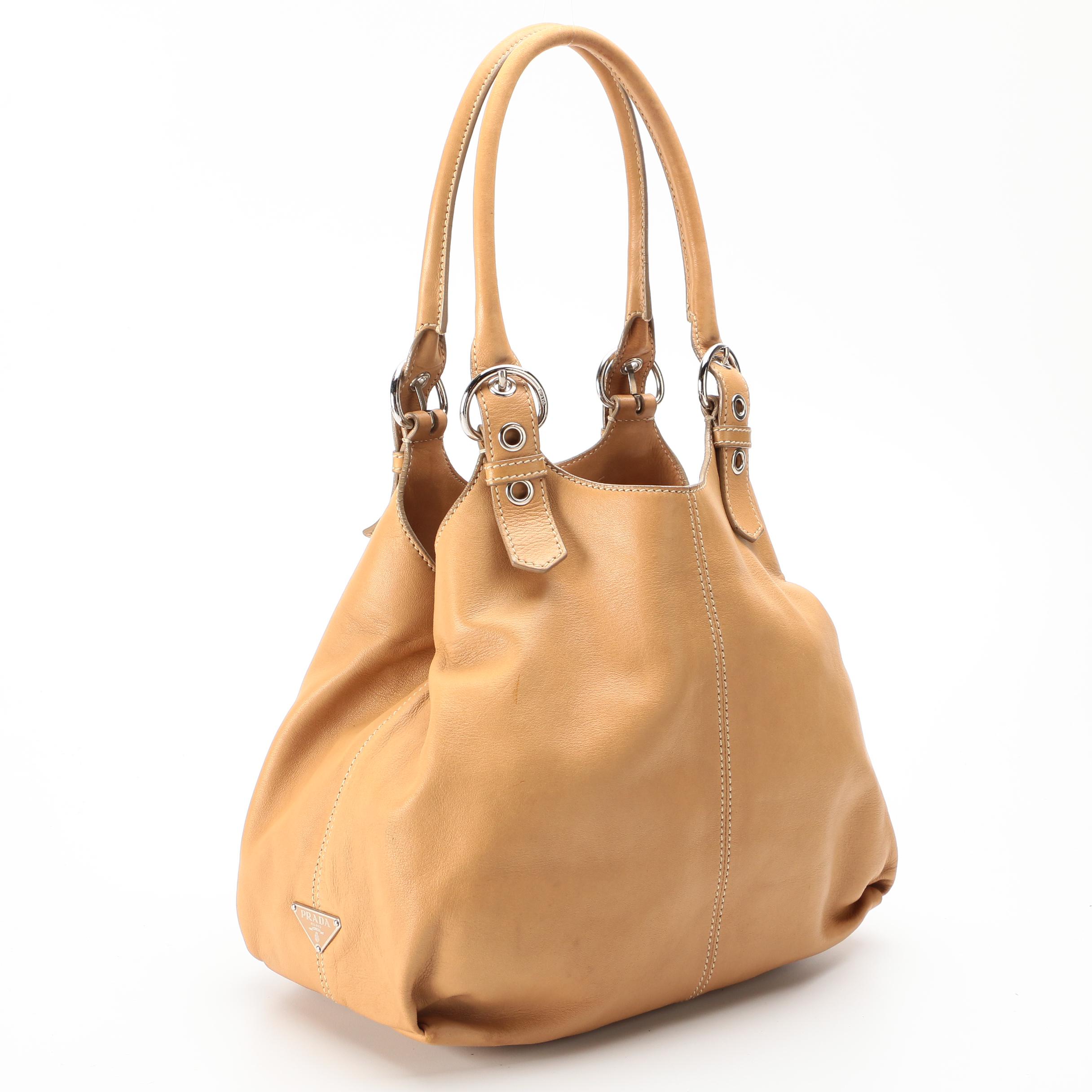 Prada Tan Leather Shoulder Bag