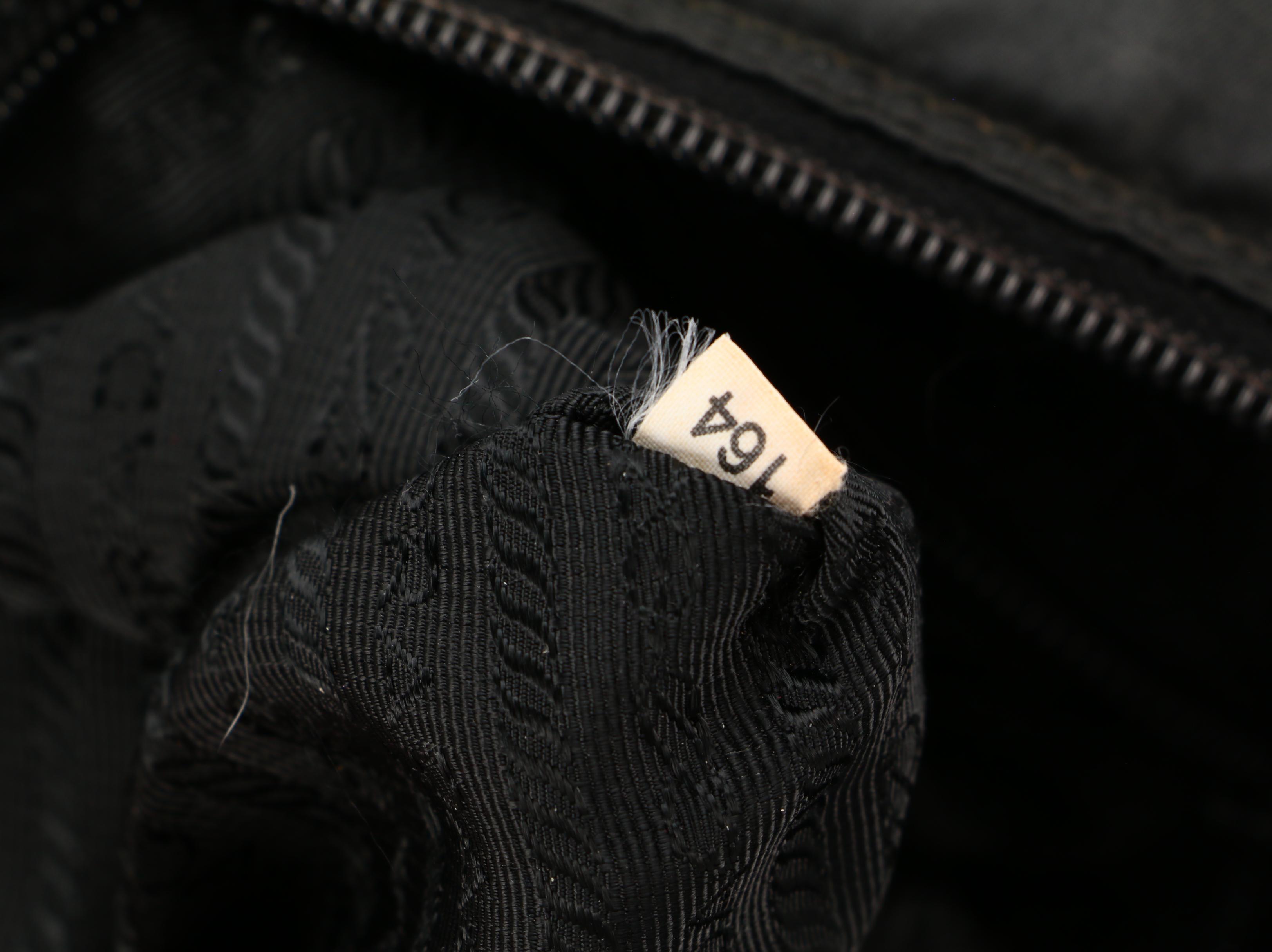 Prada Black Tessuto Nylon Crossbody Bag with Leather Trim