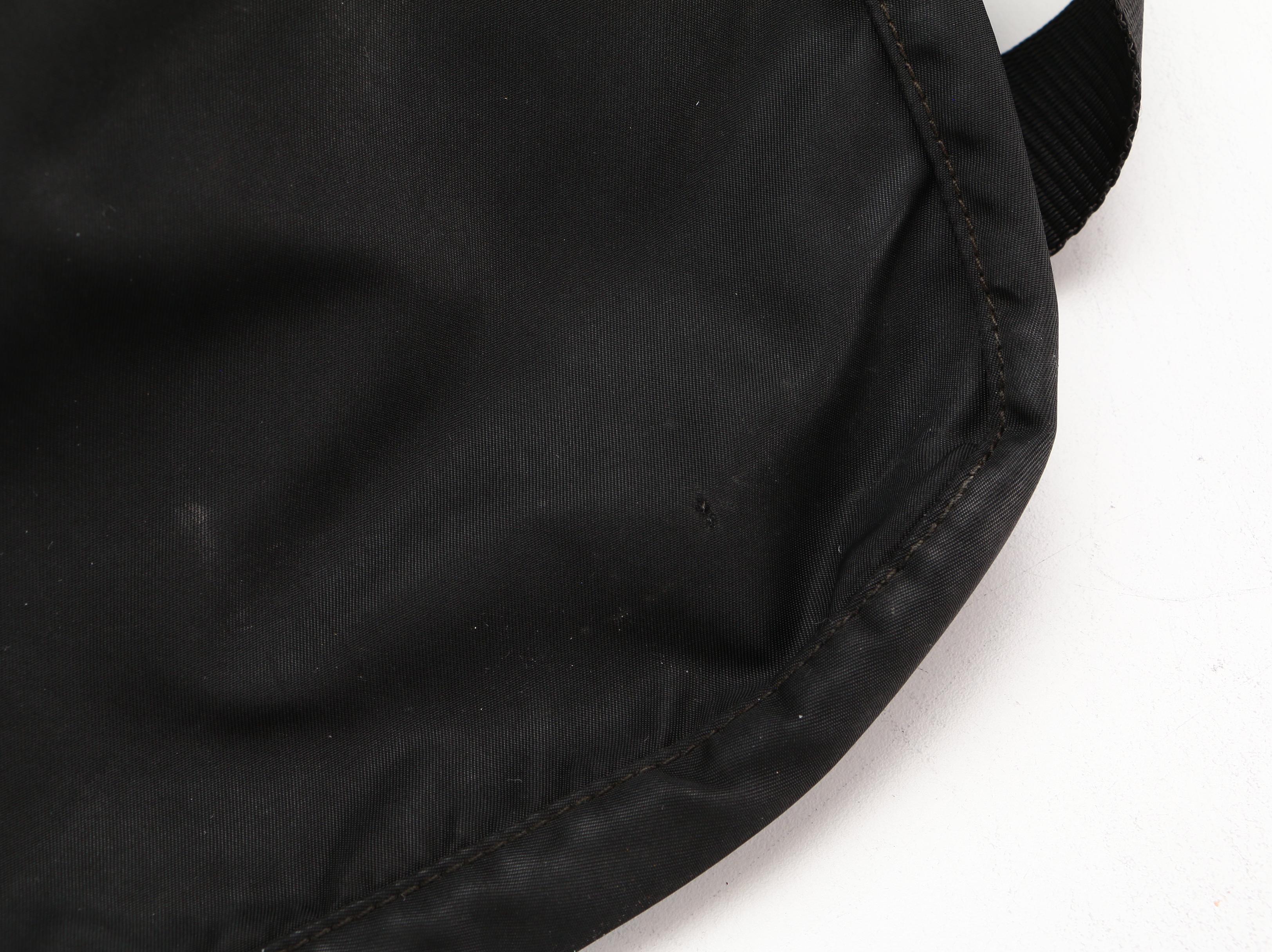 Prada Black Tessuto Nylon Crossbody Bag with Leather Trim