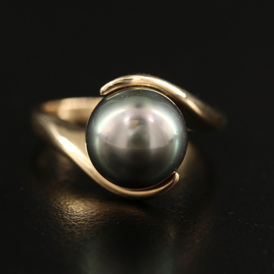 14K Pearl Bypass Ring