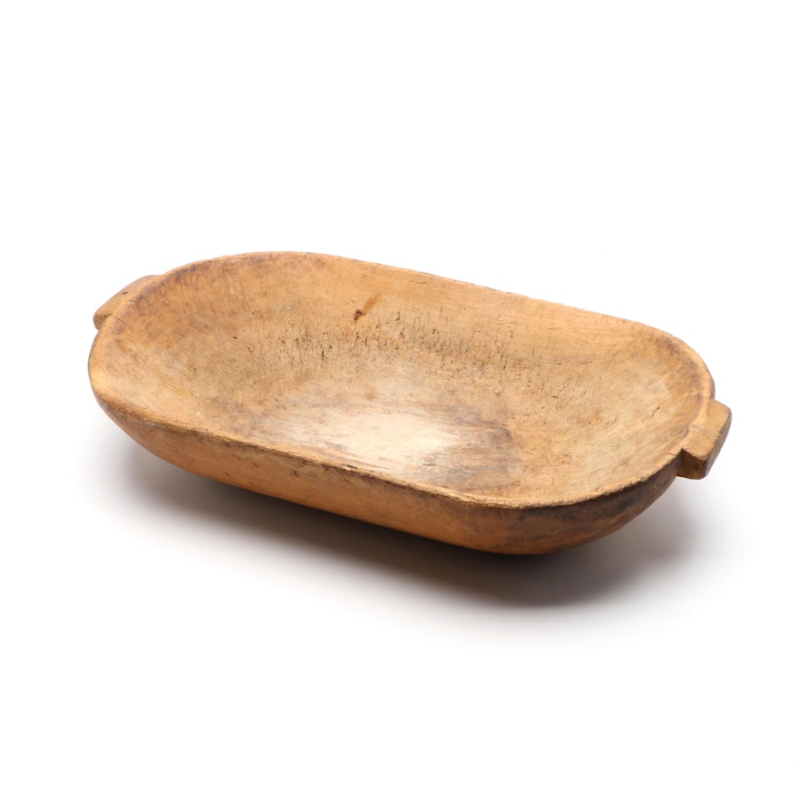 Handcrafted Primitive Wood Dough Bowl