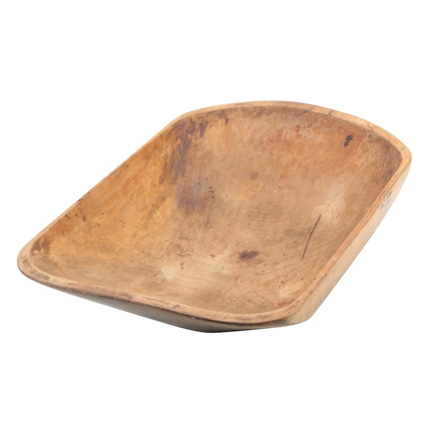 Primitive Wood Dough Bowl, Antique