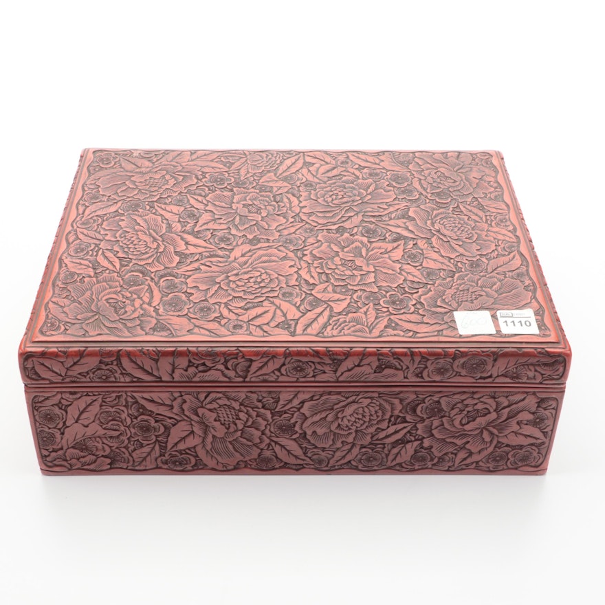 Chinese Faux Cinnabar Lacquered Box