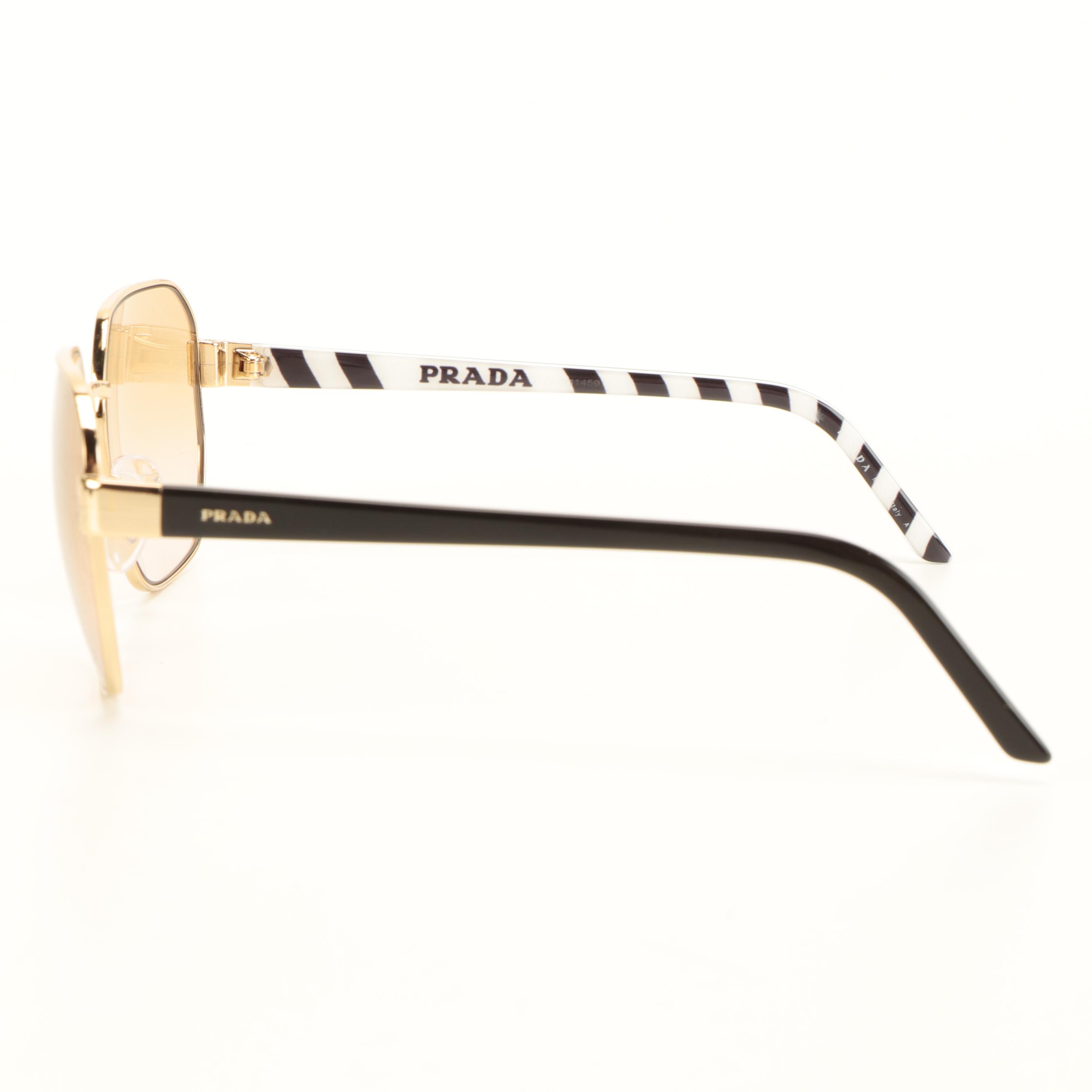 Prada PR54XS Rectangular Aviator Style Sunglasses with Case