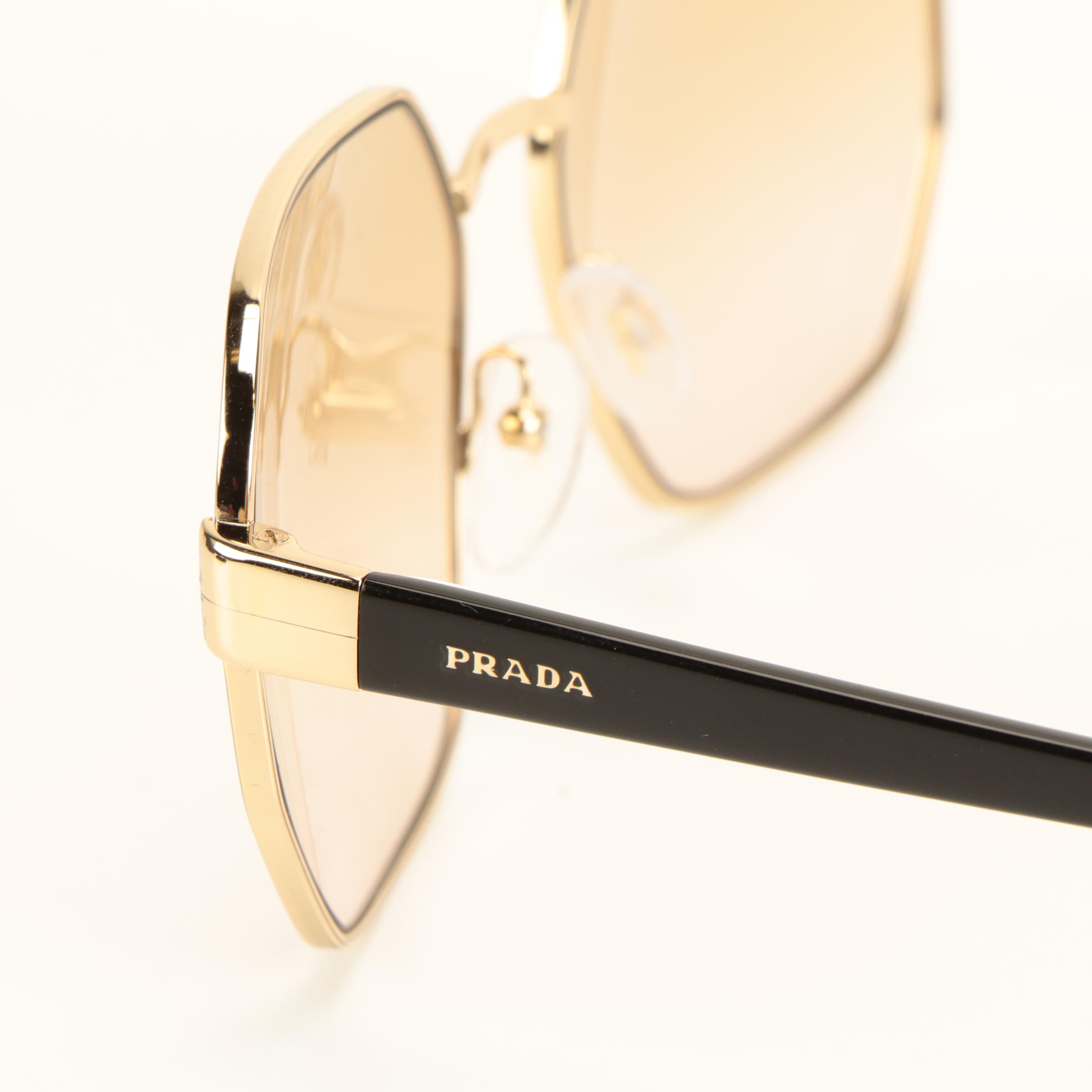 Prada PR54XS Rectangular Aviator Style Sunglasses with Case
