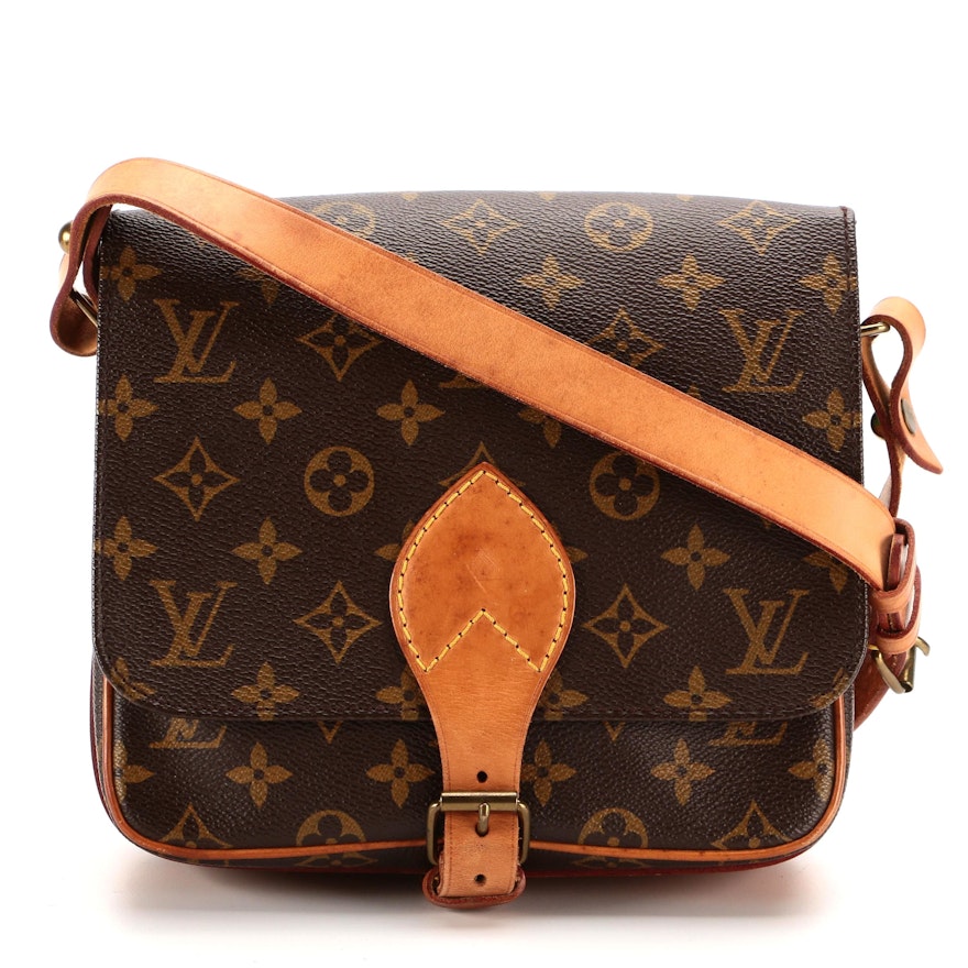 Louis Vuitton Cartouchiere MM Crossbody in Monogram Canvas and Vachetta Leather