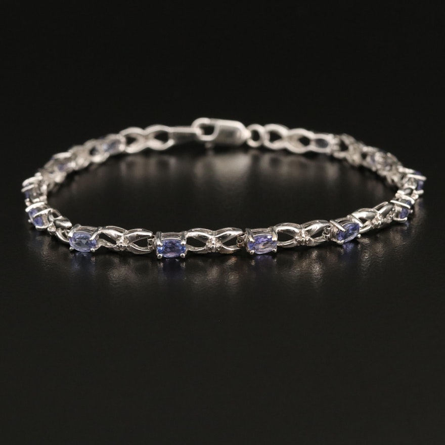 14K Tanzanite Infinity Link Bracelet