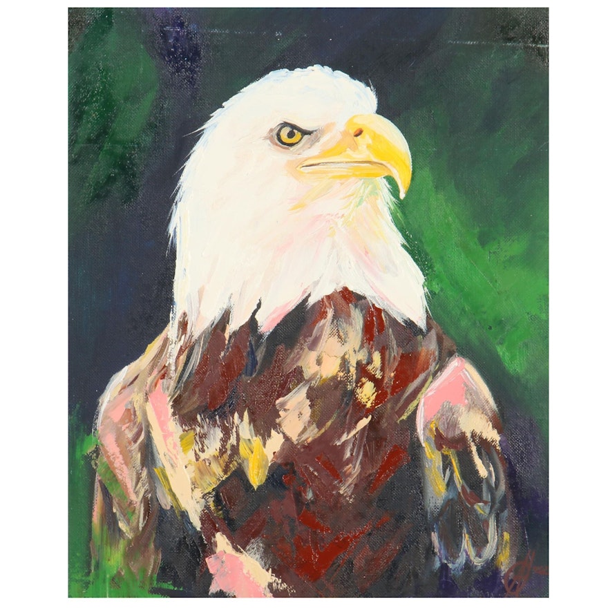 Alyona Glushchenko Oil Painting of Bald Eagle, 2021