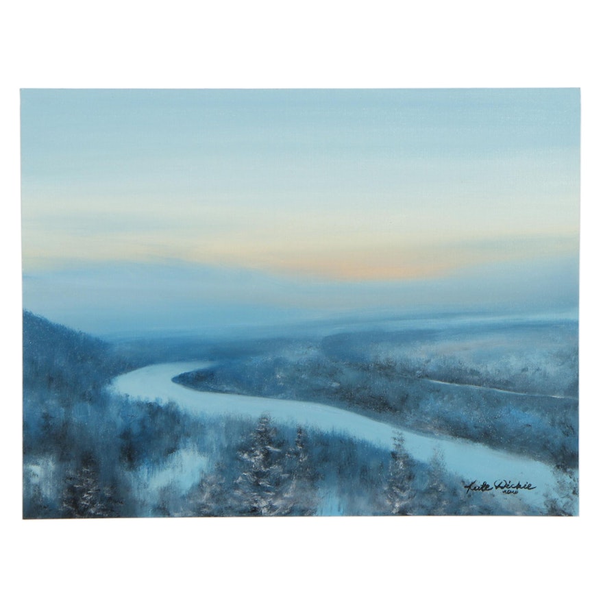 Kate Dickie Winter Landscape Oil Painting, 2020