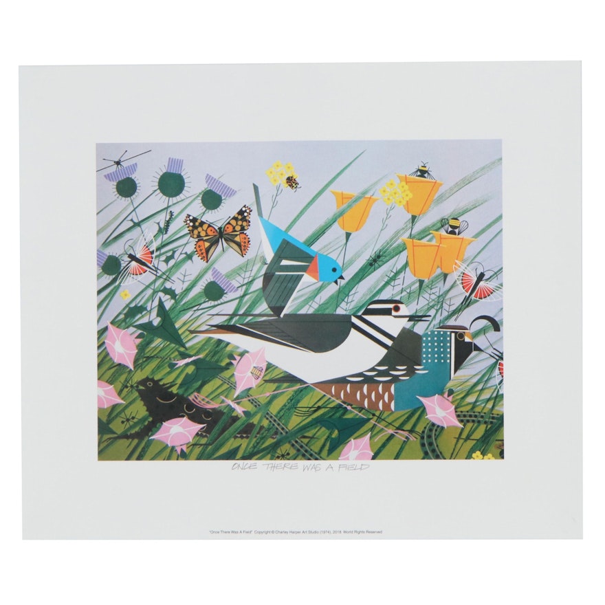 Offset Lithograph After Charley Harper "There Was Once a Field," 21st Century