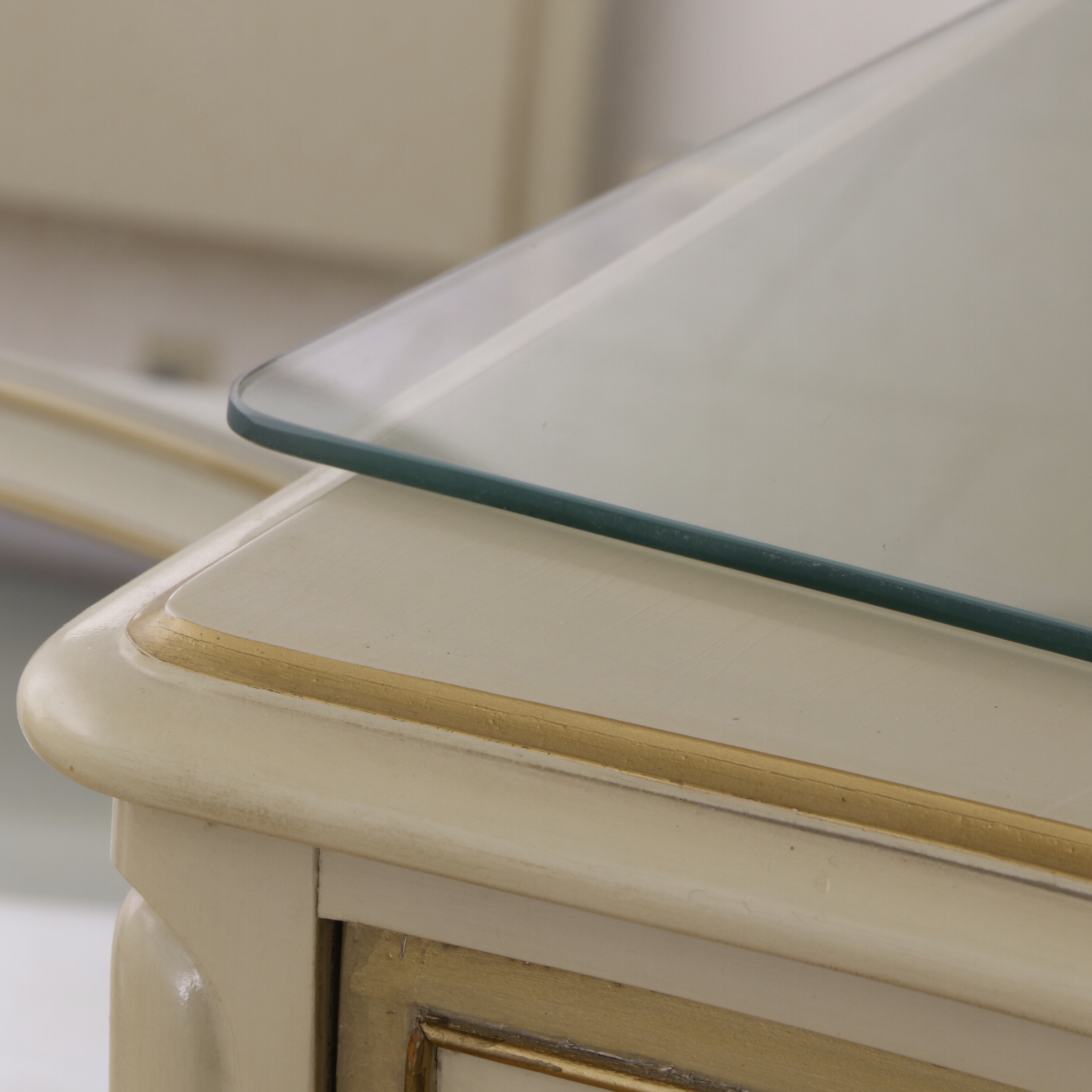 Drexel "Touraine" Cream-Painted and Parcel-Gilt Dresser and Chest of Drawers