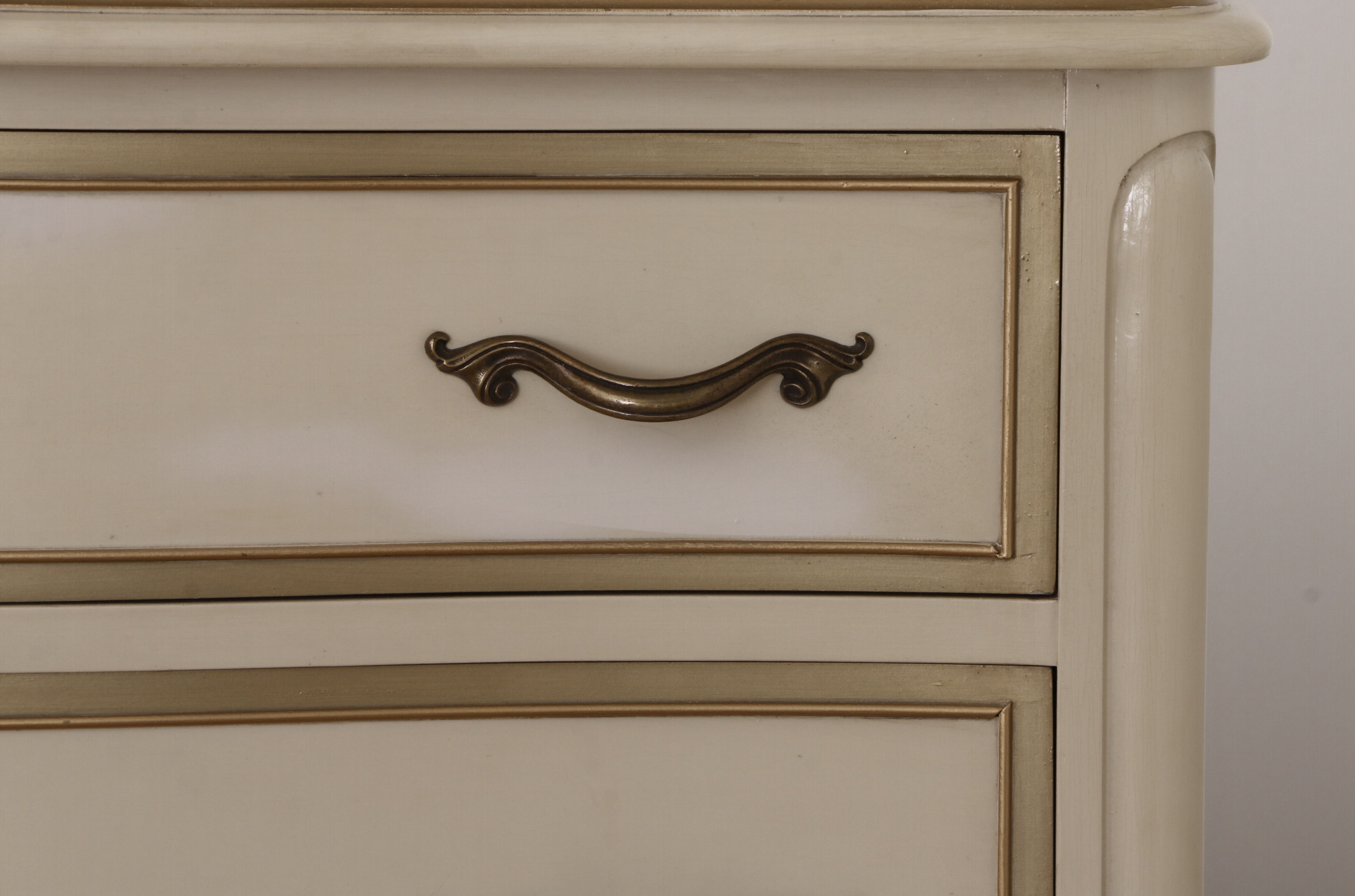 Drexel "Touraine" Cream-Painted and Parcel-Gilt Dresser and Chest of Drawers