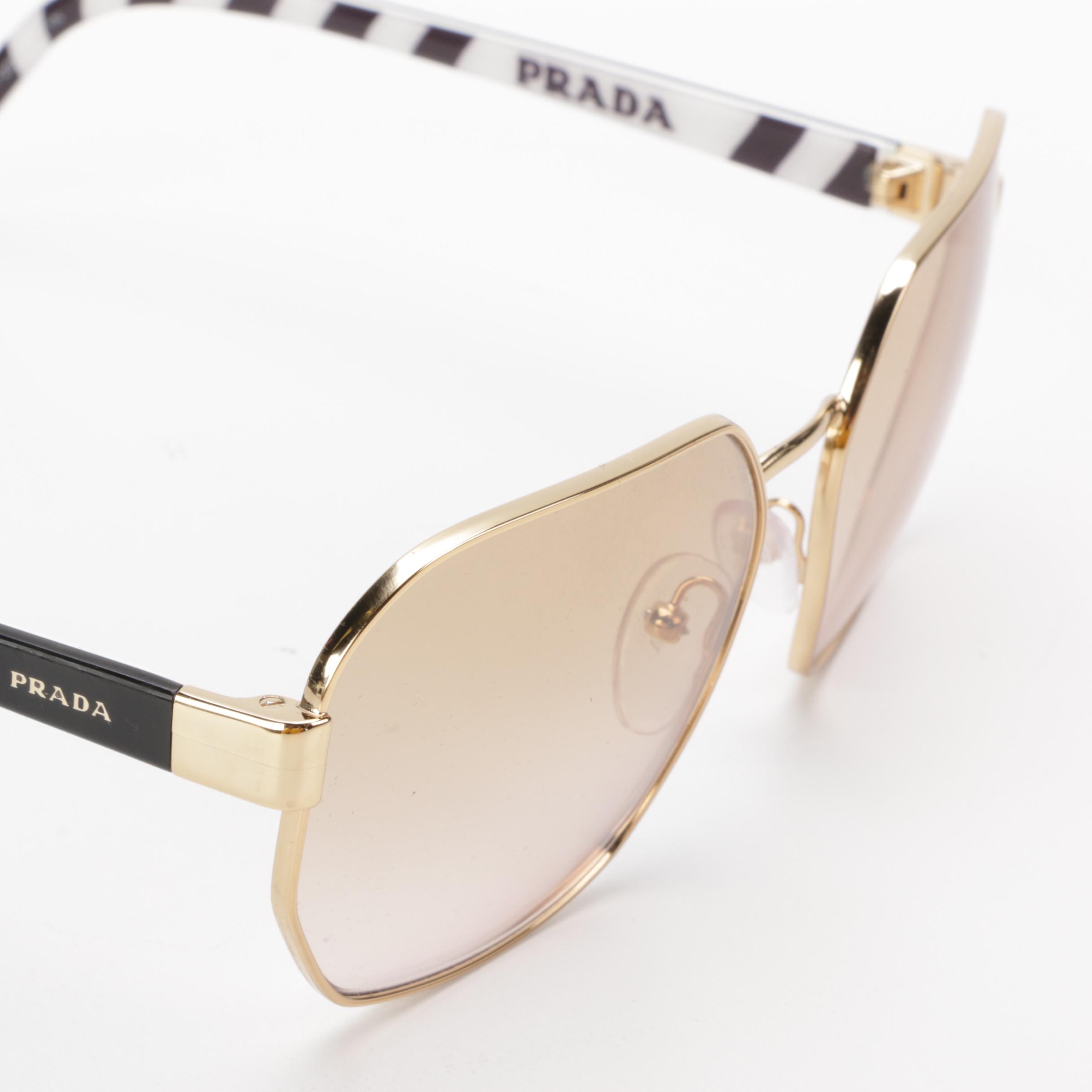 Prada SPR 54X Sunglasses with Case, Cleaning Cloth, and Box