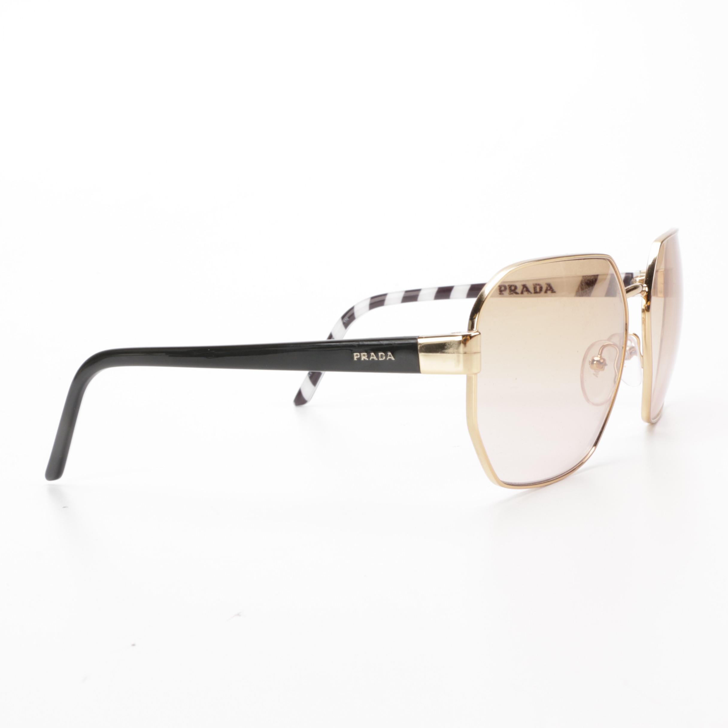 Prada SPR 54X Sunglasses with Case, Cleaning Cloth, and Box