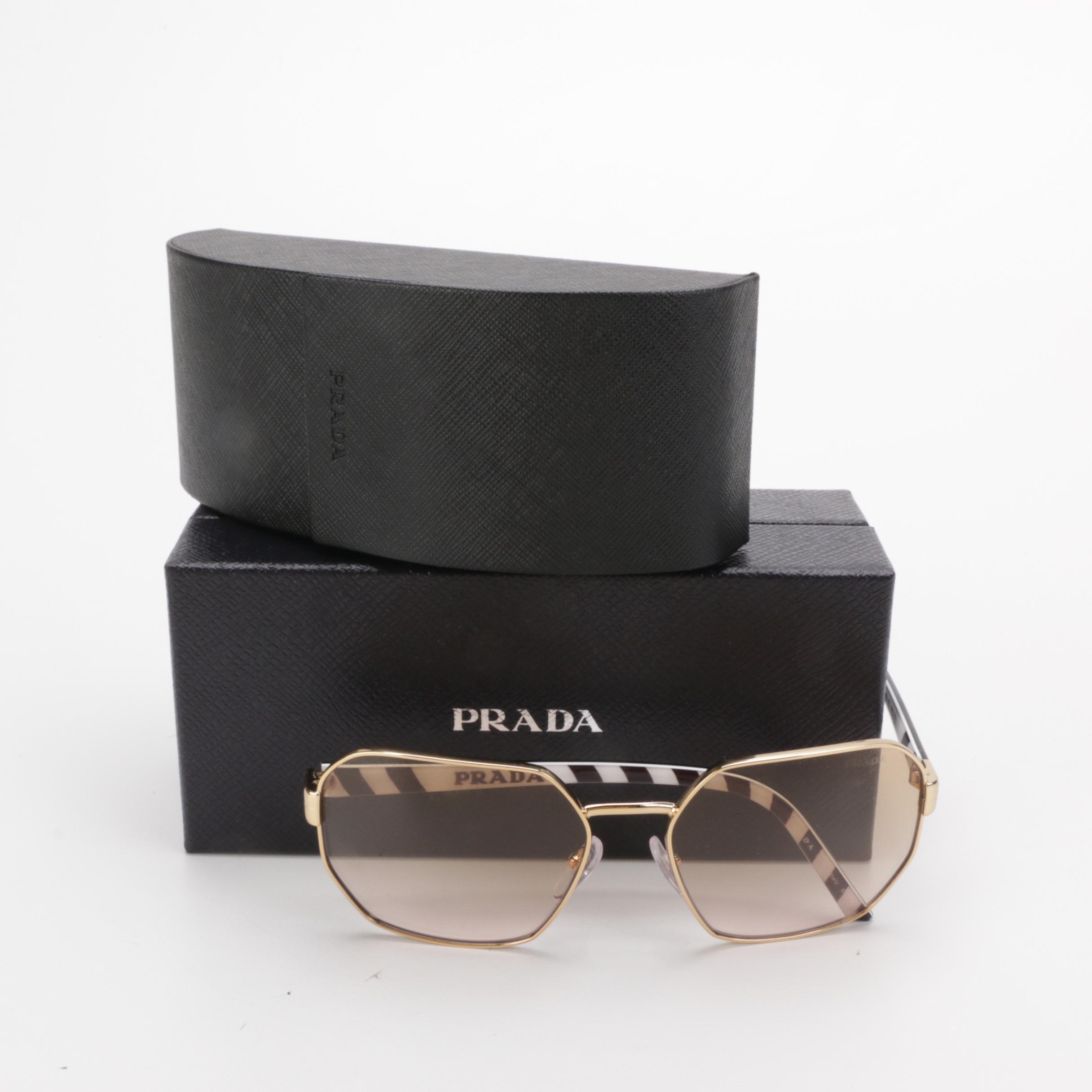 Prada SPR 54X Sunglasses with Case, Cleaning Cloth, and Box