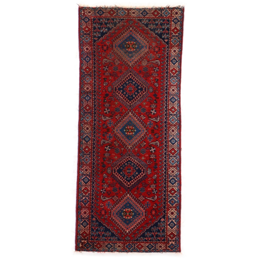 2'8 x 6'3 Hand-Knotted Caucasian Pictorial Long Rug