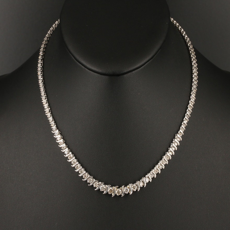 14K 4.00 CTW Diamond Rivière Necklace