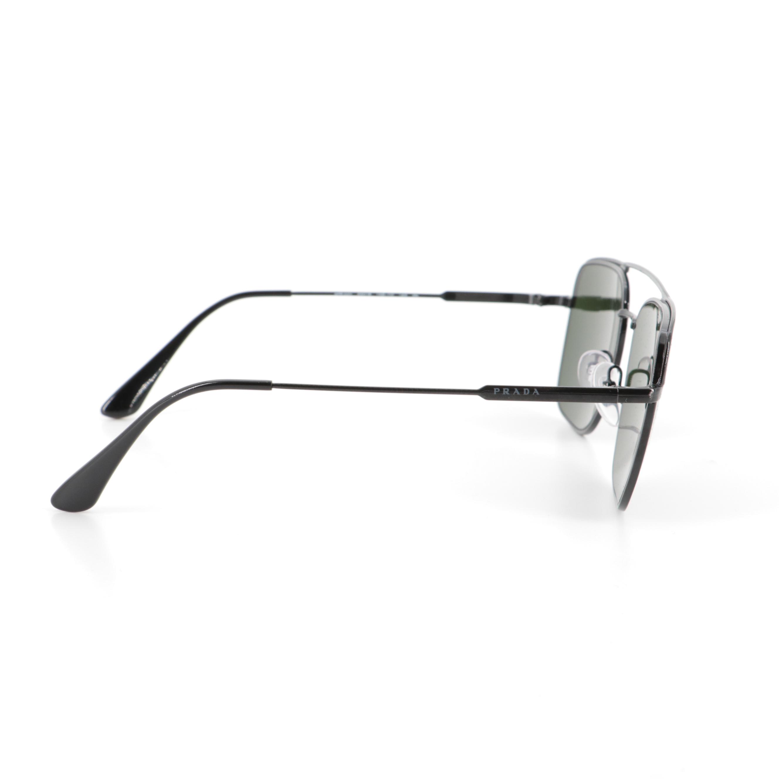 Men's Prada SPR53V Square Aviator Sunglasses with Case and Box