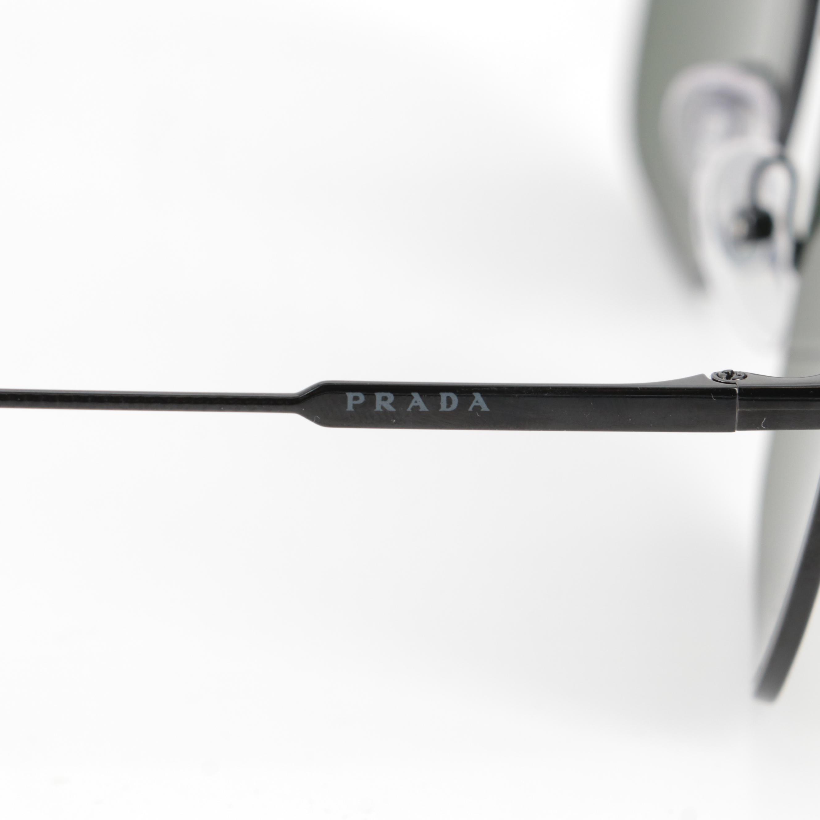 Men's Prada SPR53V Square Aviator Sunglasses with Case and Box