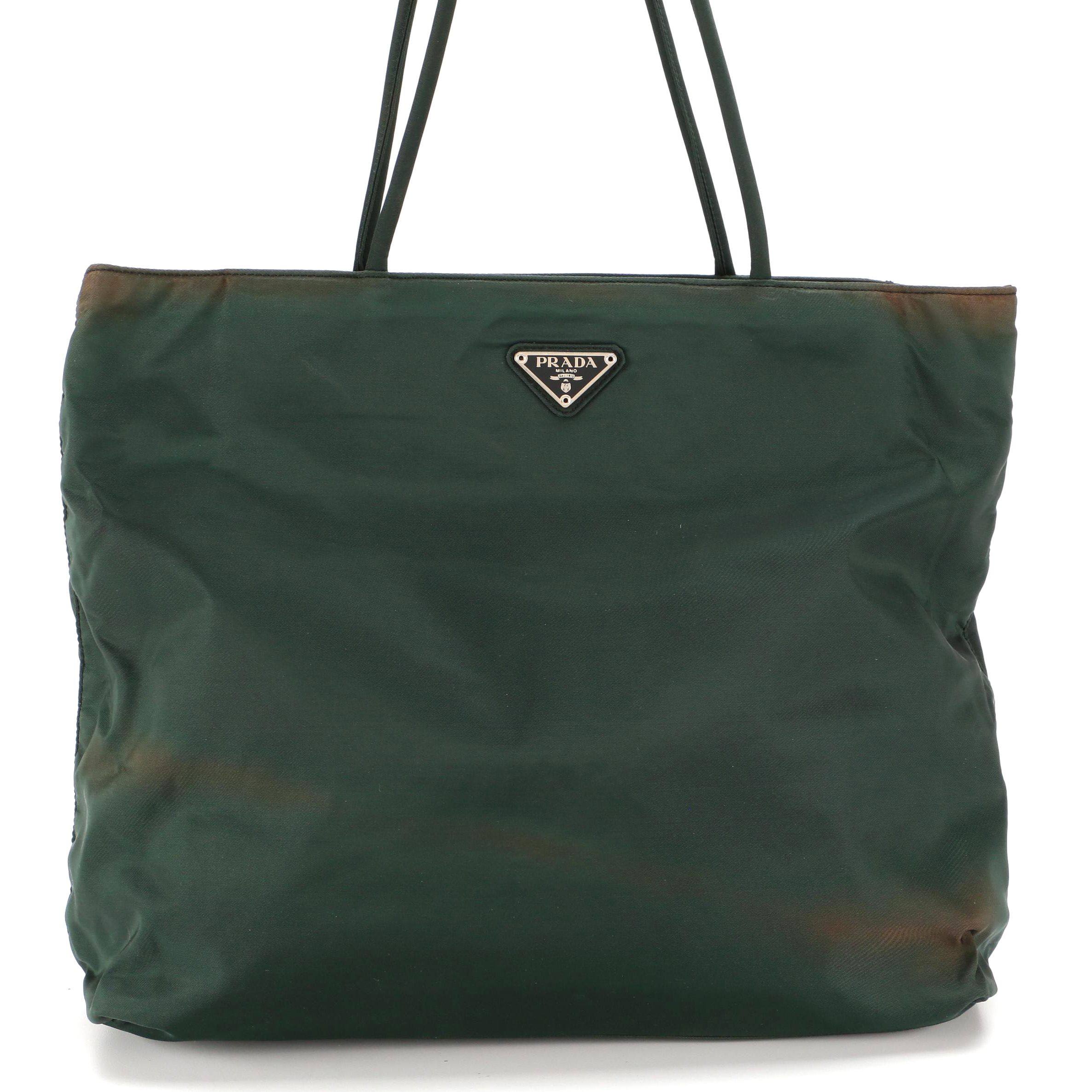 Prada Tessuto Tote in Dark Green Nylon