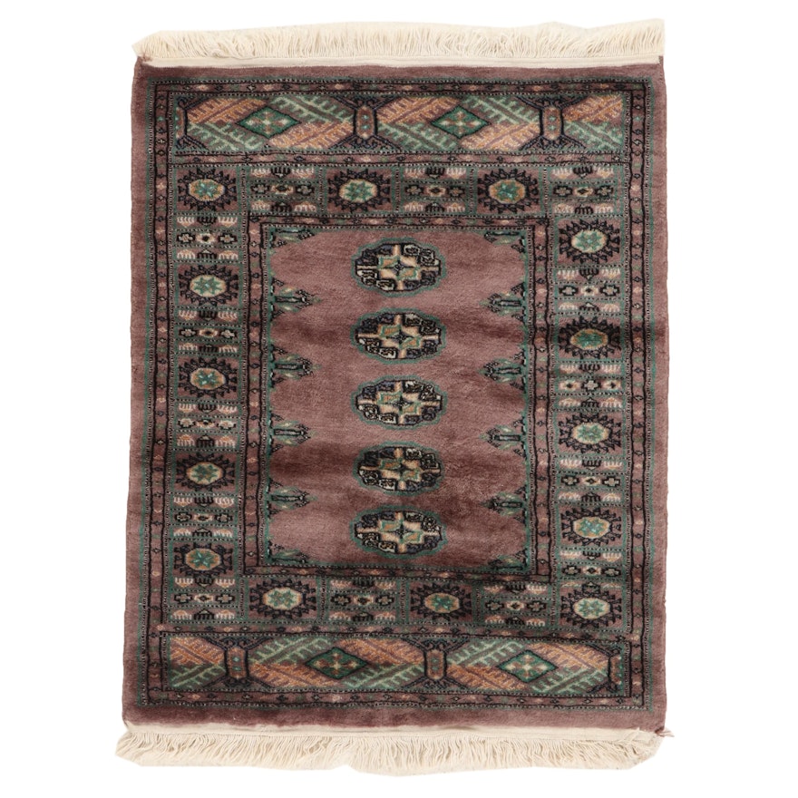 2'7 x 3'8 Hand-Knotted Pakistani Turkmen Bokhara Accent Rug