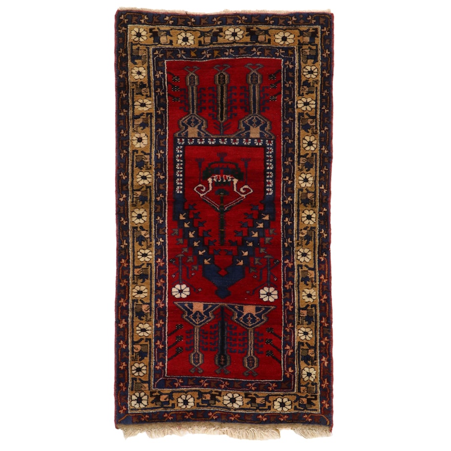 3'2 x 6'3 Hand-Knotted Mihrab Prayer Rug