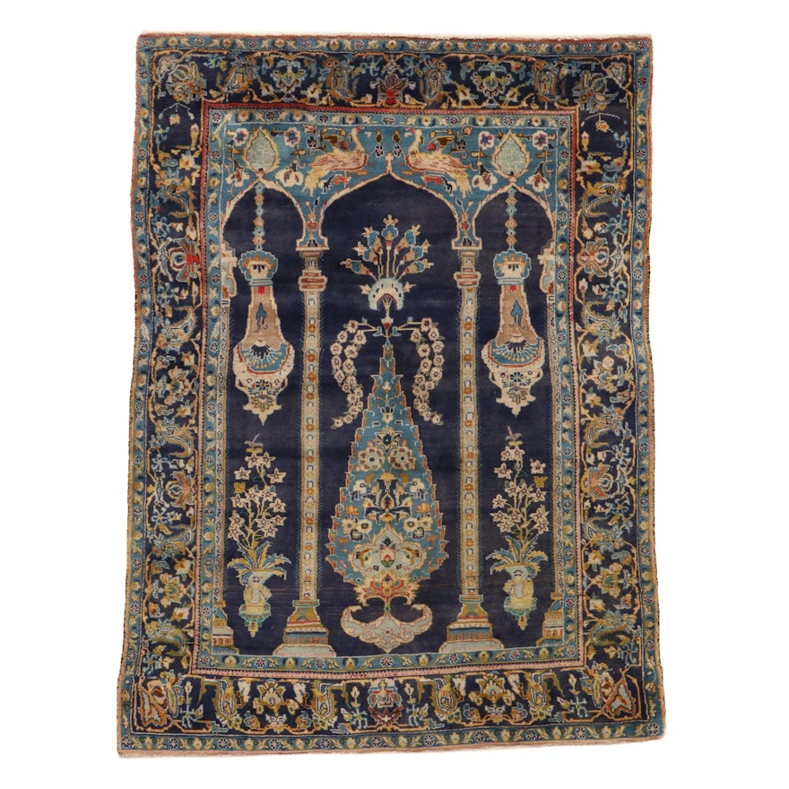 4'4 x 5'7 Hand-Knotted Persian Pictorial Area Rug