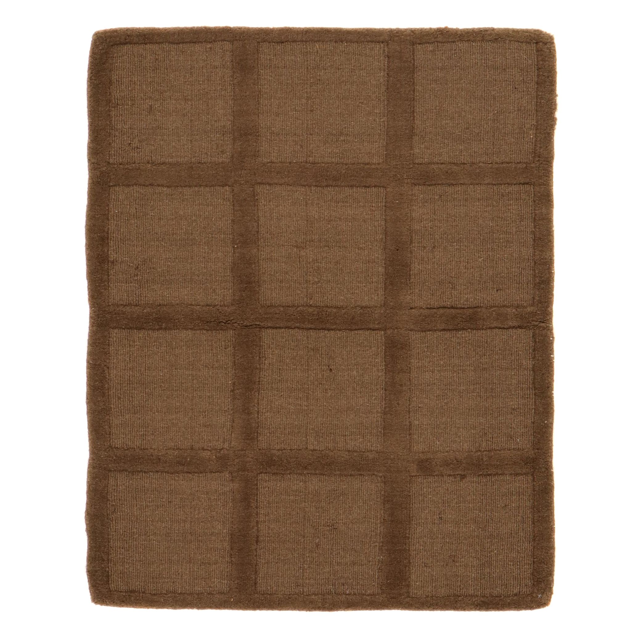 3'2 x 4' Hand-Knotted Indian Modern Style Rug, 2010s