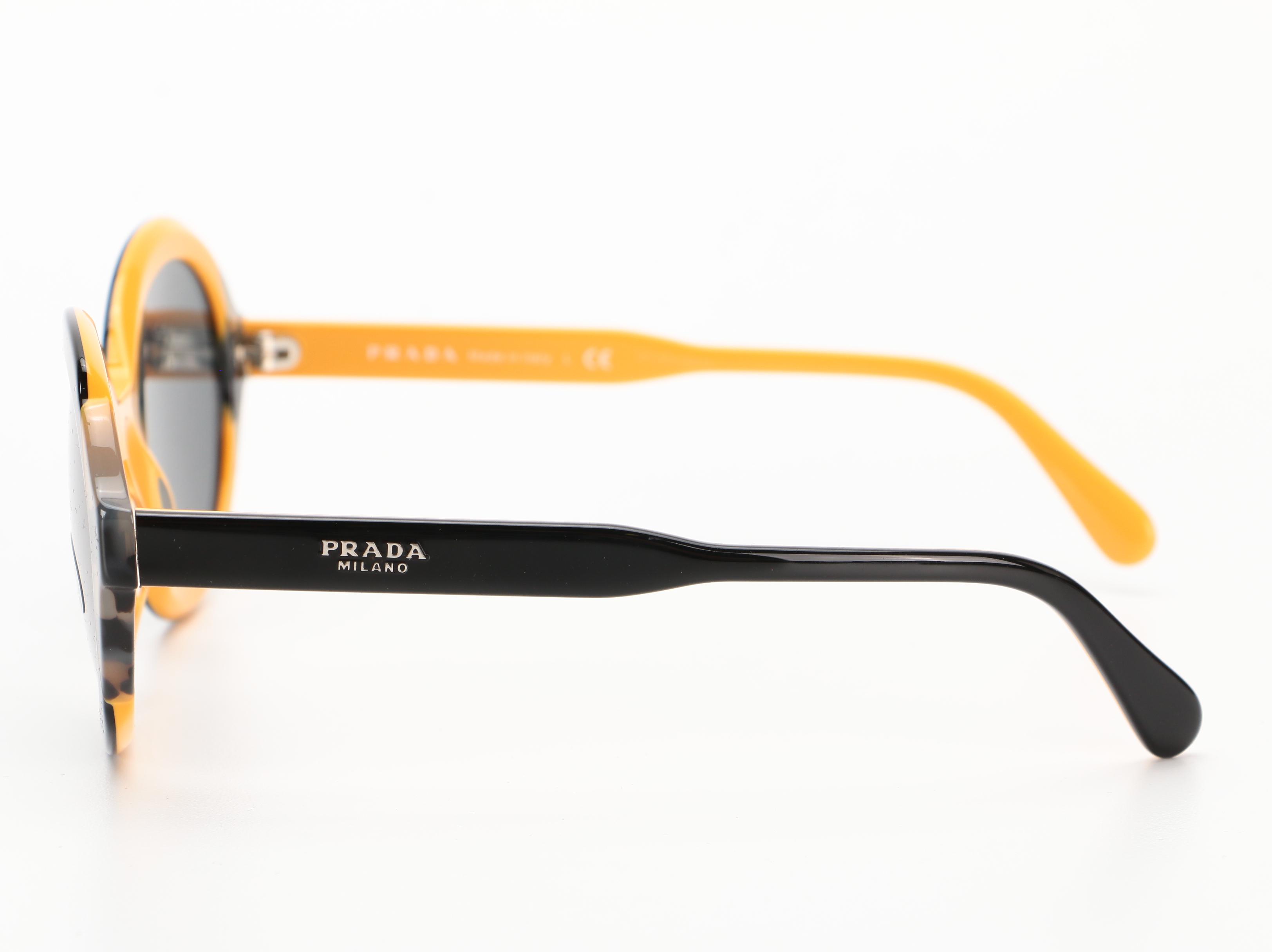 Prada SPR 17U Circular Sunglasses with Case and Box