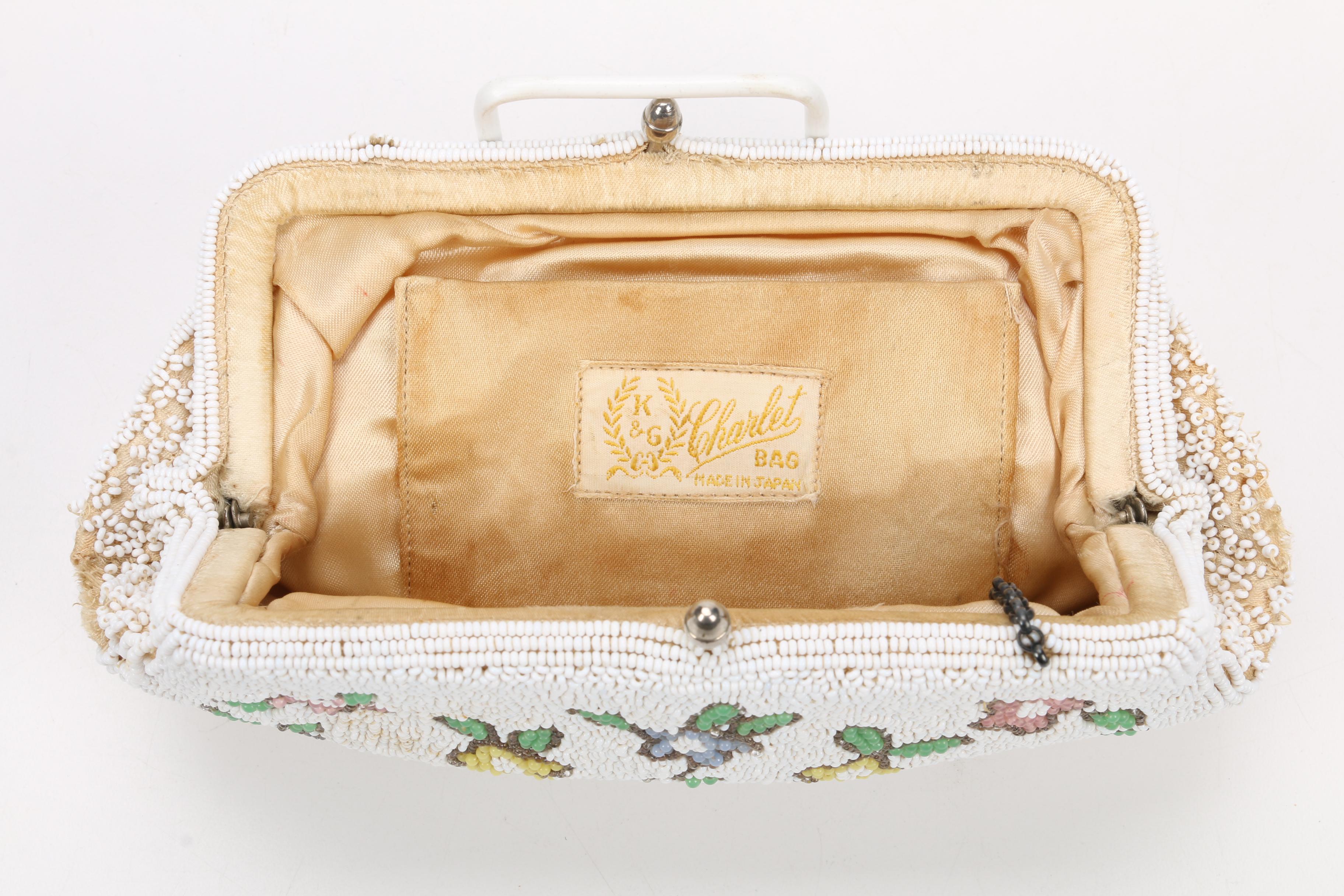 Prada Red Leather Kitten Heel Mules and Charlet Hand-Beaded Clutch