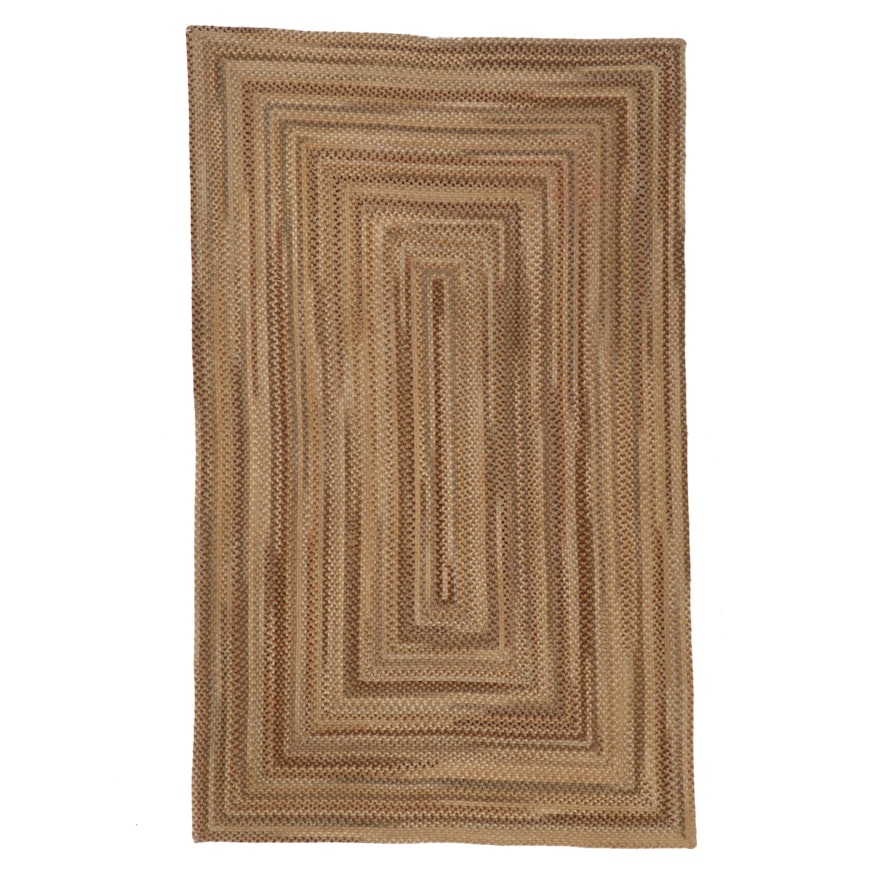 5' x 8'3 Handmade Rectangular Braided Coil Area Rug