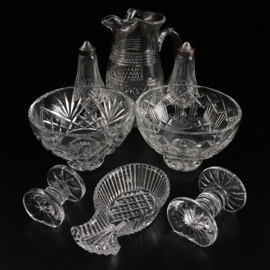 Waterford Crystal "Lismore" Shakers, and Other Tableware, Late 20th Century