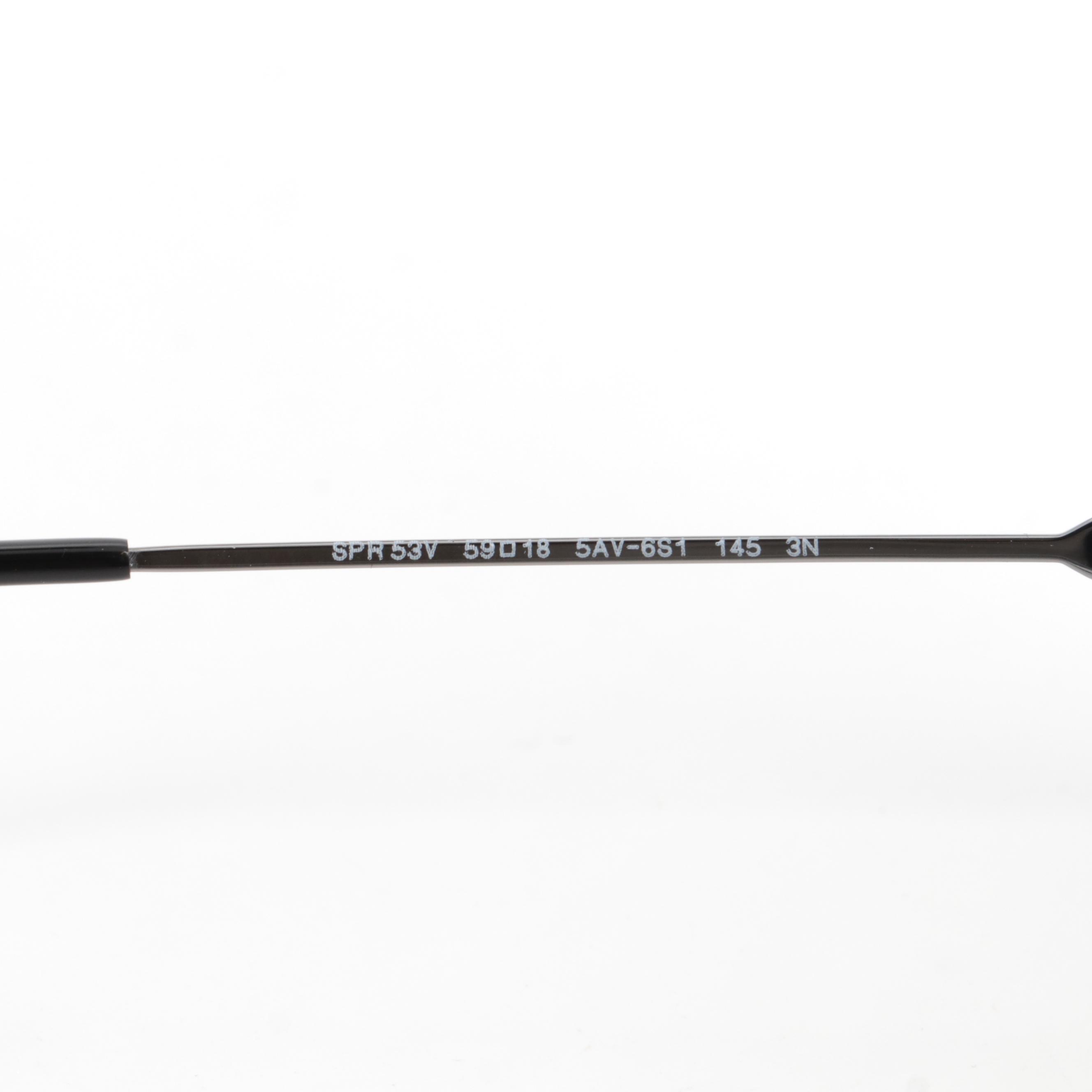 Prada SPR 53V Aviator Sunglasses in Silver Tone with Gradient Lenses with Case