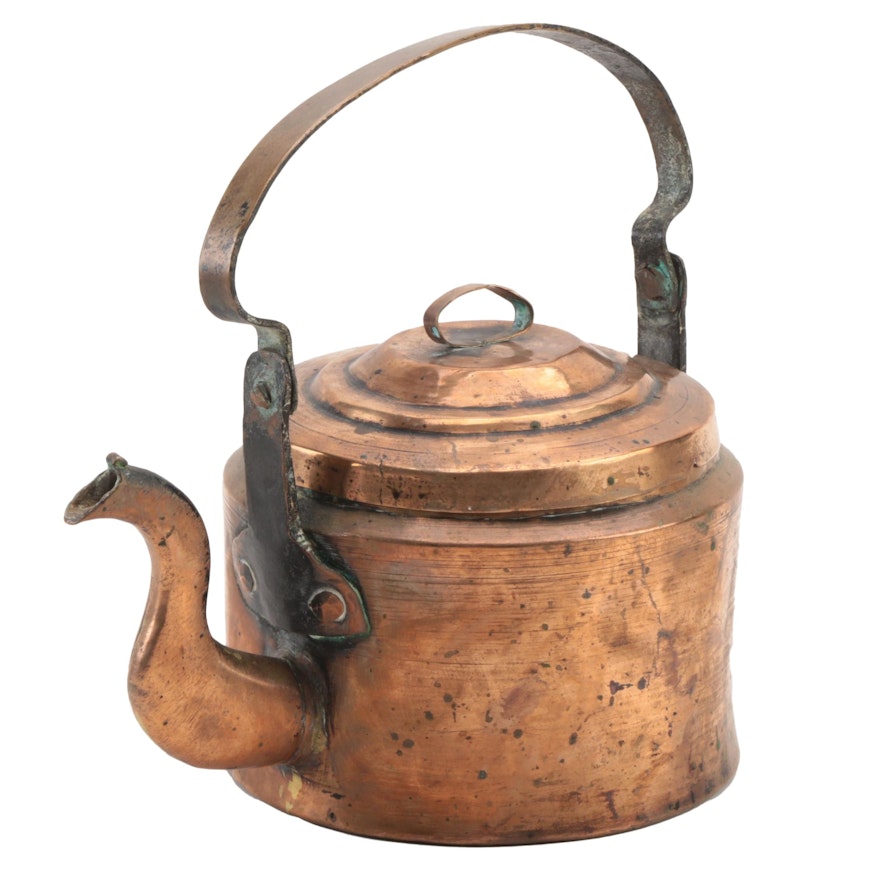 Forged  and Dovetailed Copper Kettle, Late 19th/ Early 20th  Century