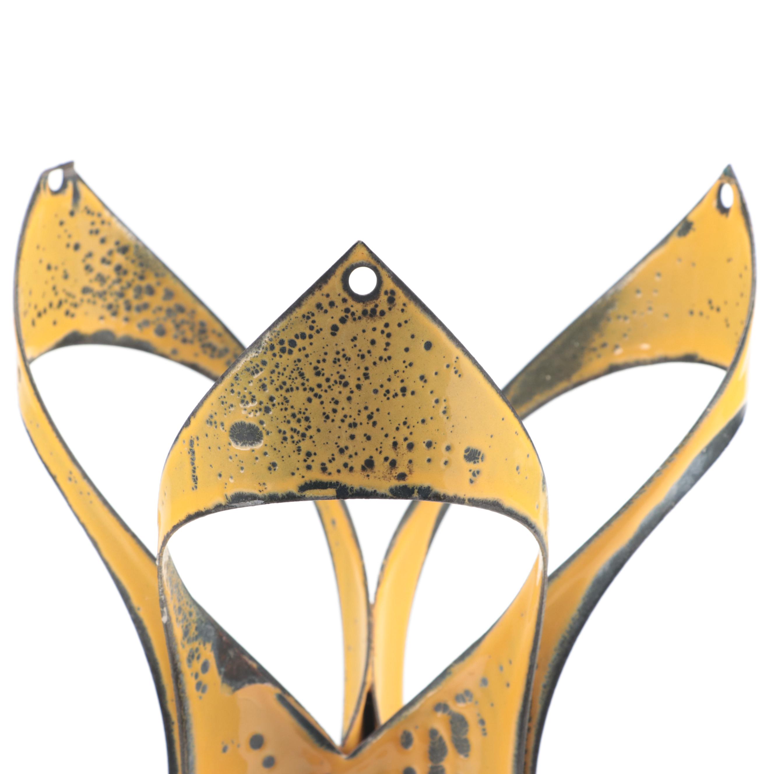 Hanova of Pasadena Enameled Metal Hanging Candle Holder