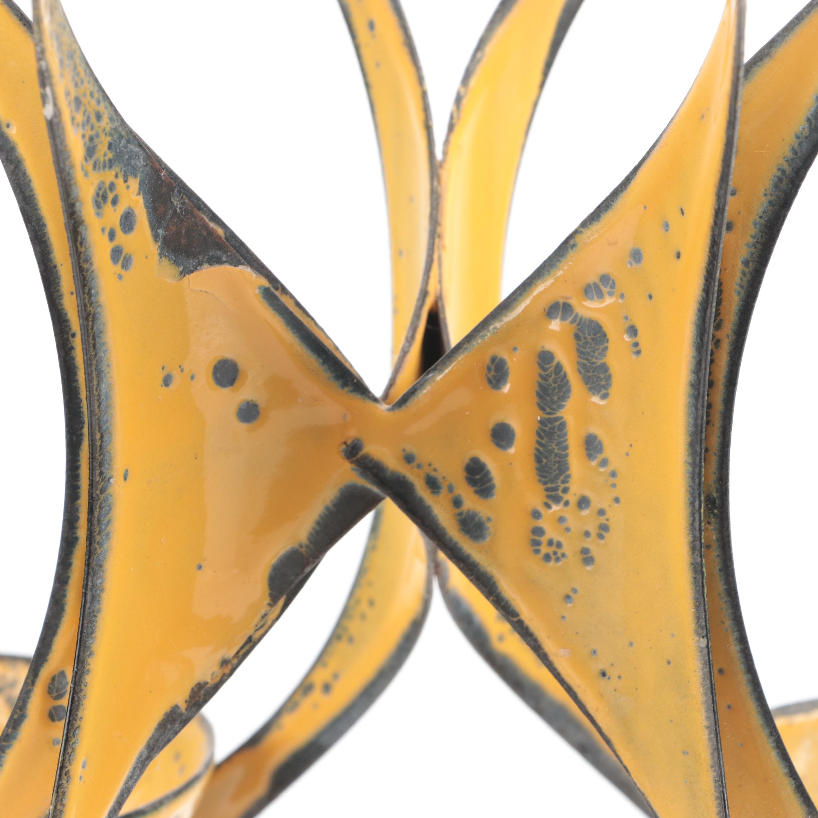 Hanova of Pasadena Enameled Metal Hanging Candle Holder