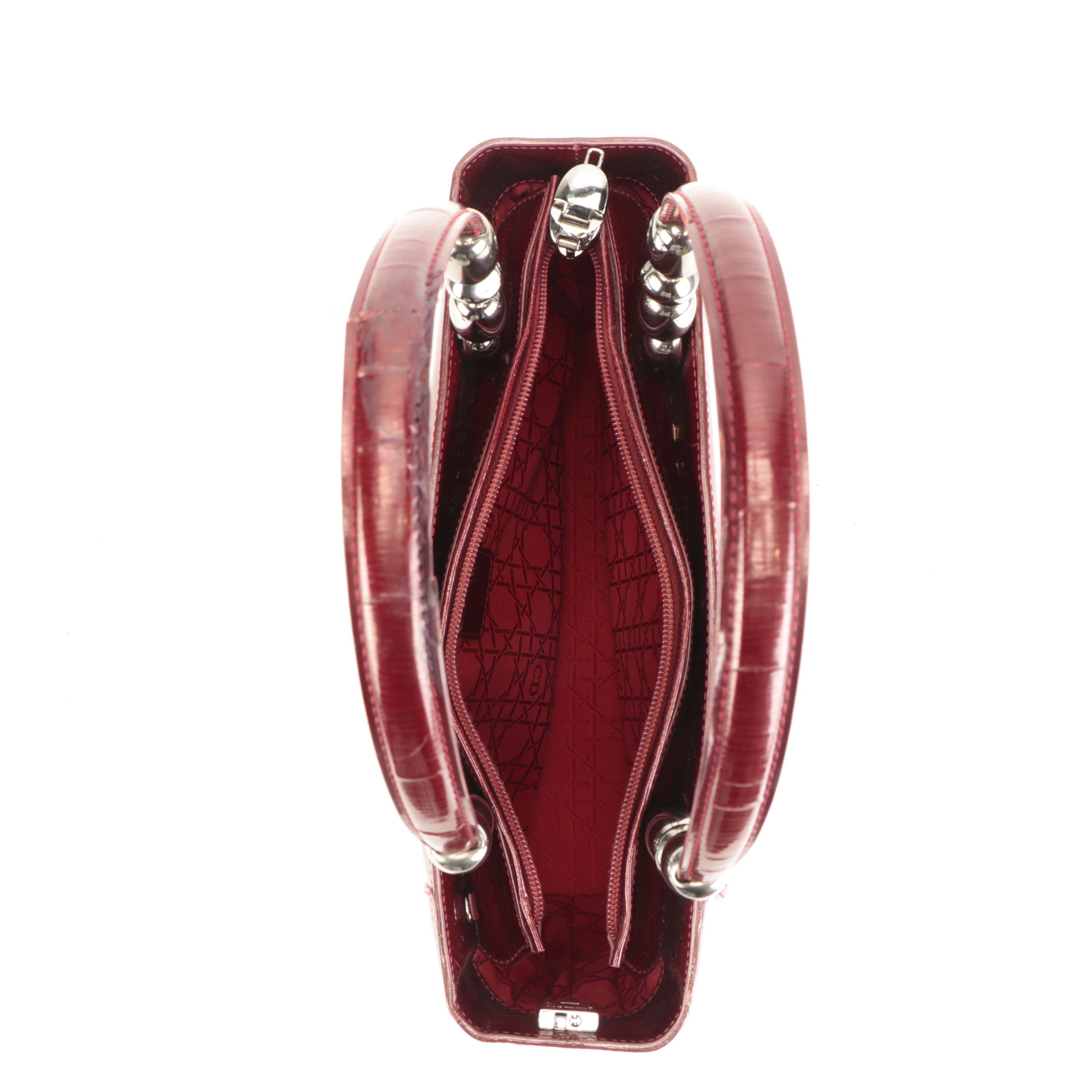 Christian Dior Malice Tote in Red Patent Leather