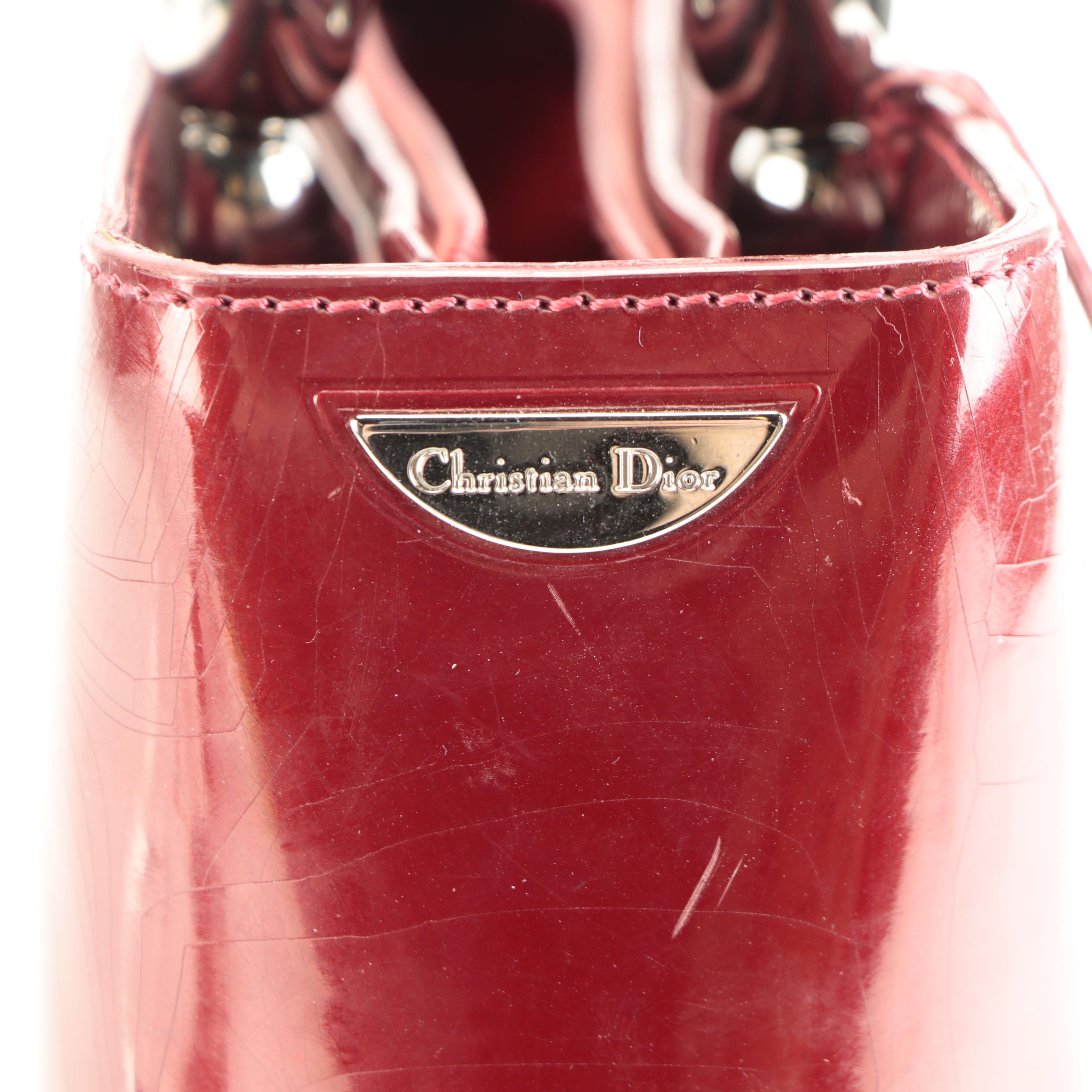 Christian Dior Malice Tote in Red Patent Leather