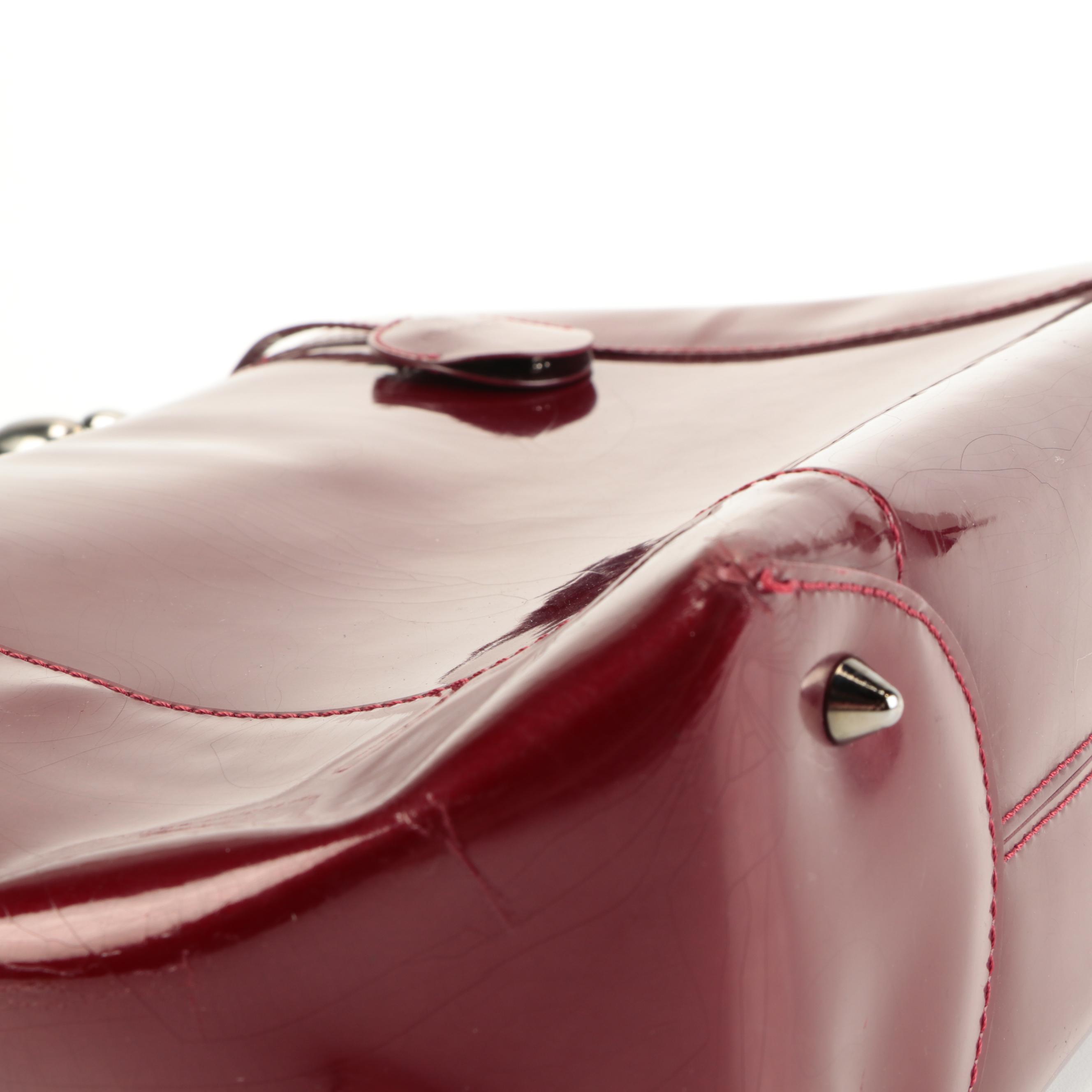 Christian Dior Malice Tote in Red Patent Leather