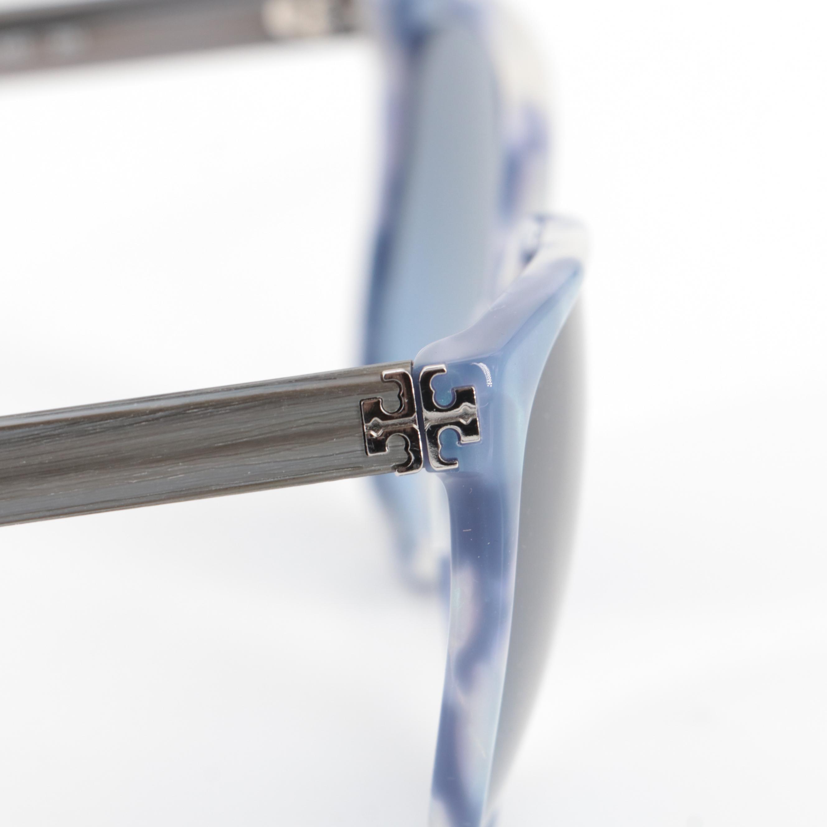 Tory Burch TY7106 Blue Havana Sunglasses with Hard Case and Slip Case