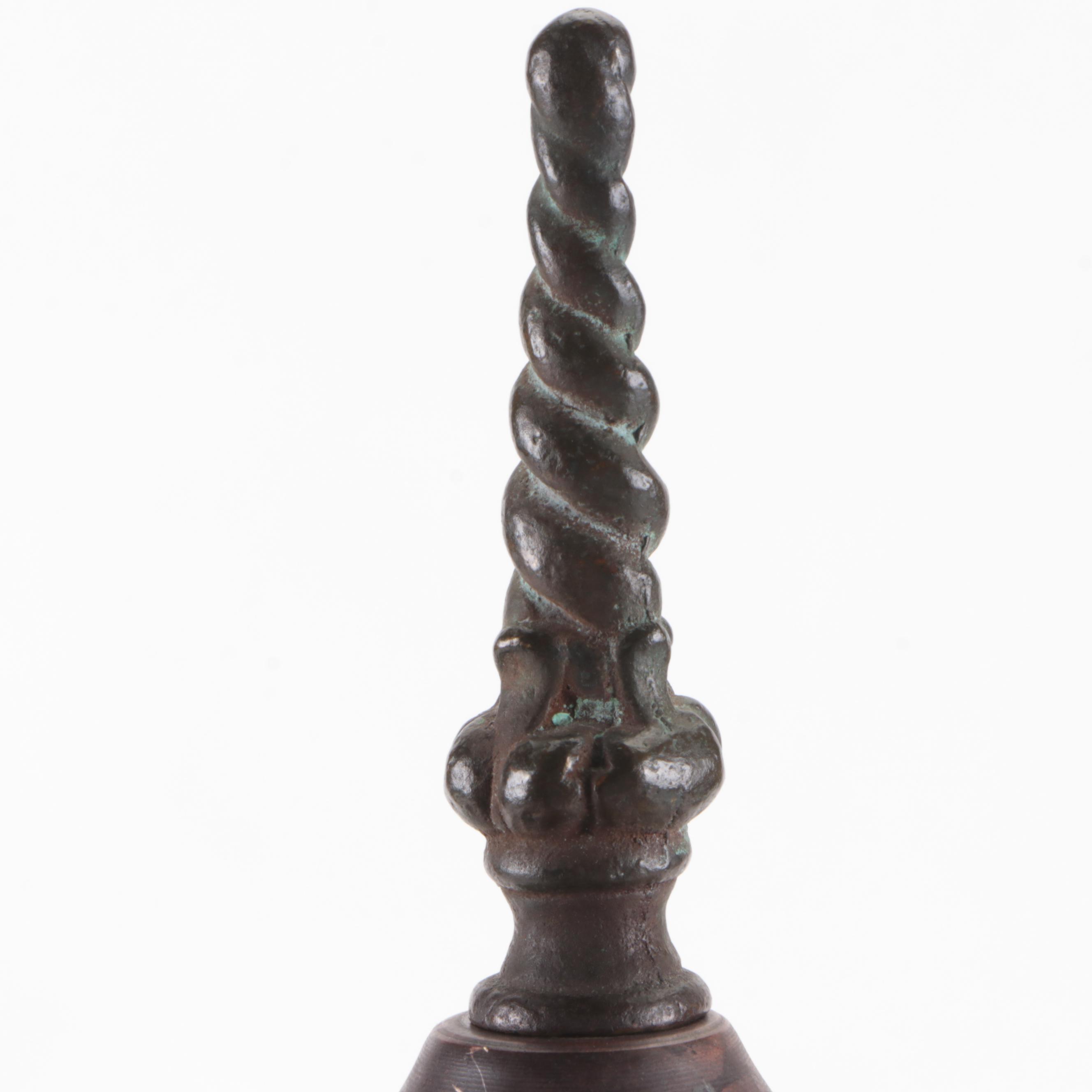 Burnt Orange Slag Glass Pleated Shade Table Lamp