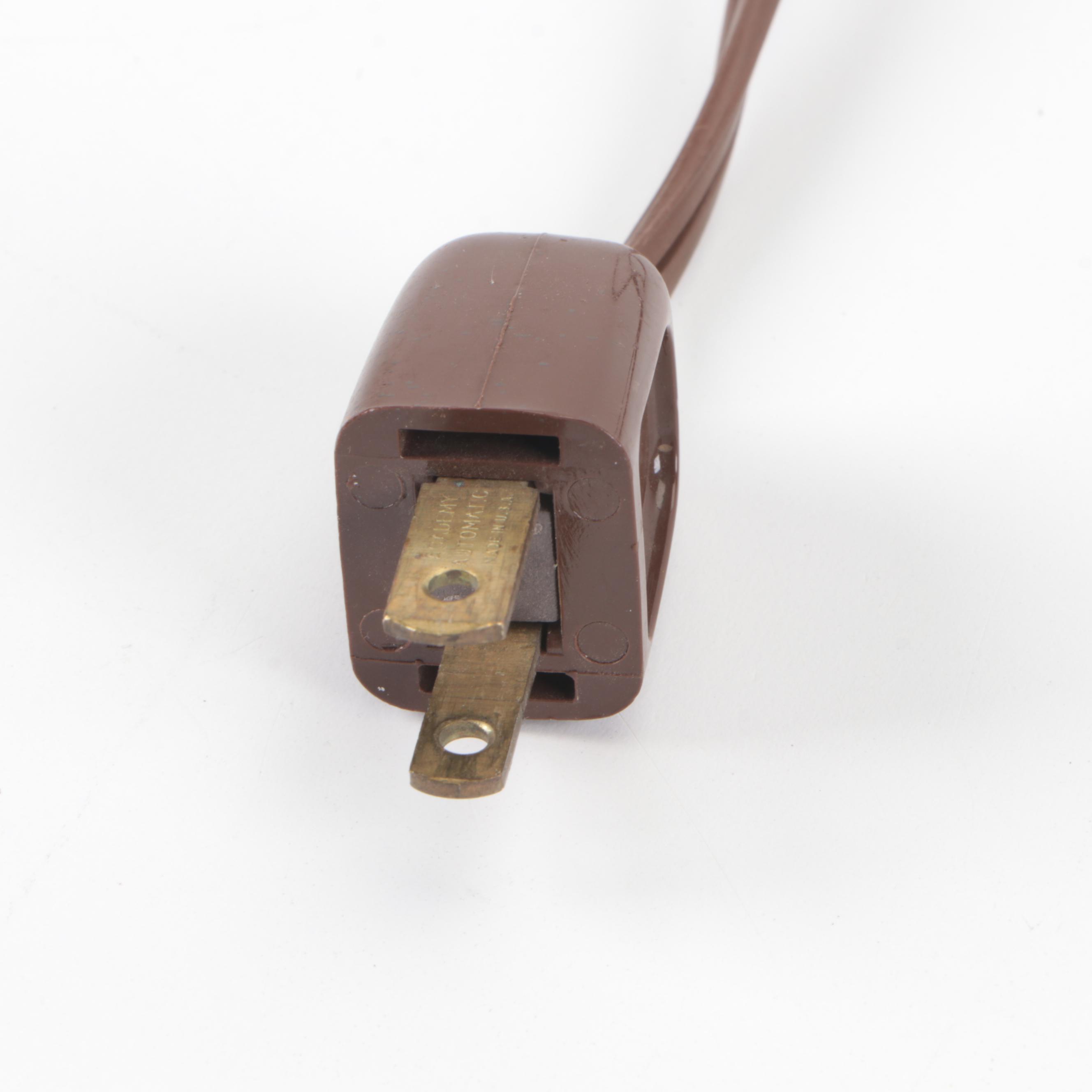 Burnt Orange Slag Glass Pleated Shade Table Lamp