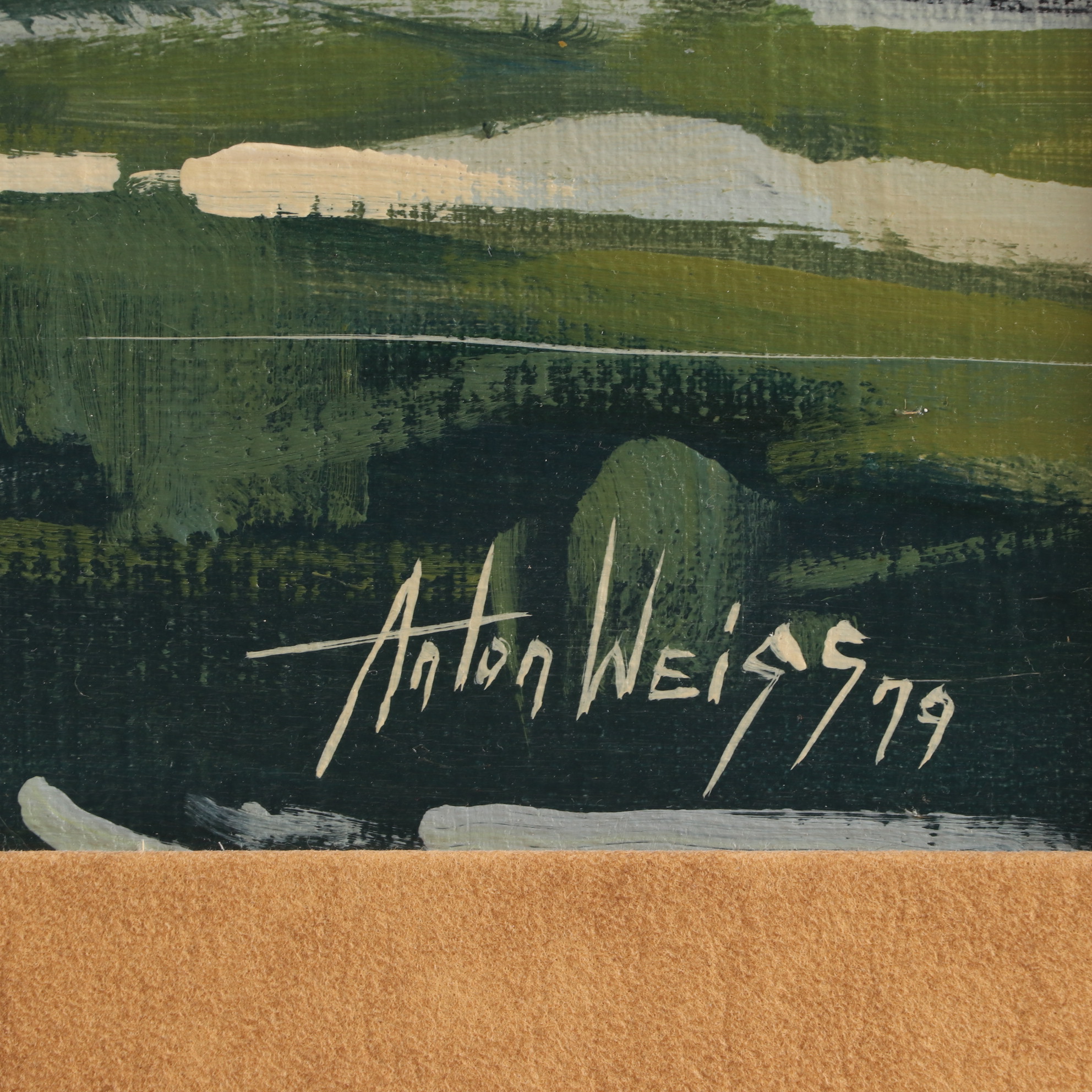 Anton Weiss Oil Painting "Waterfall," 1979