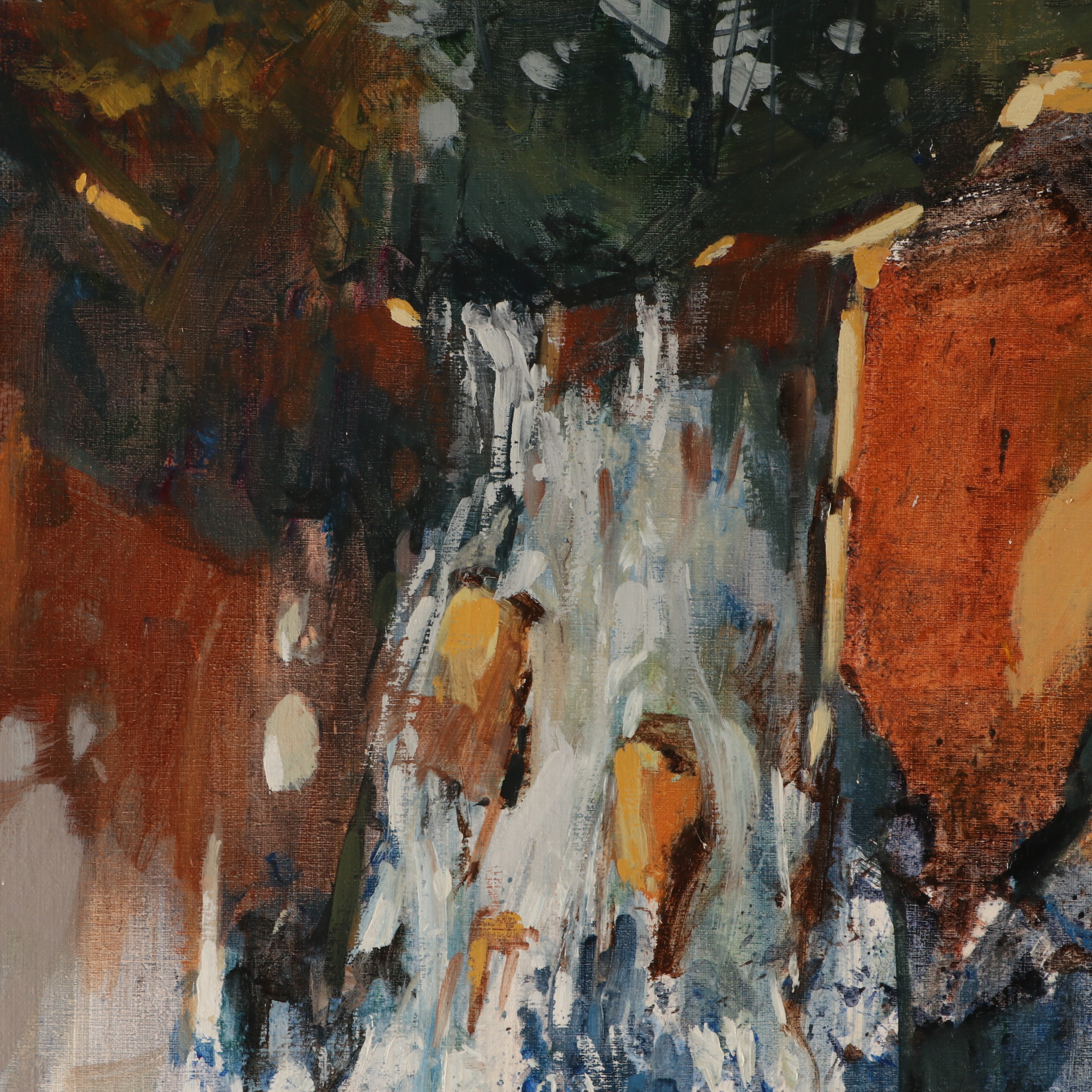 Anton Weiss Oil Painting "Waterfall," 1979