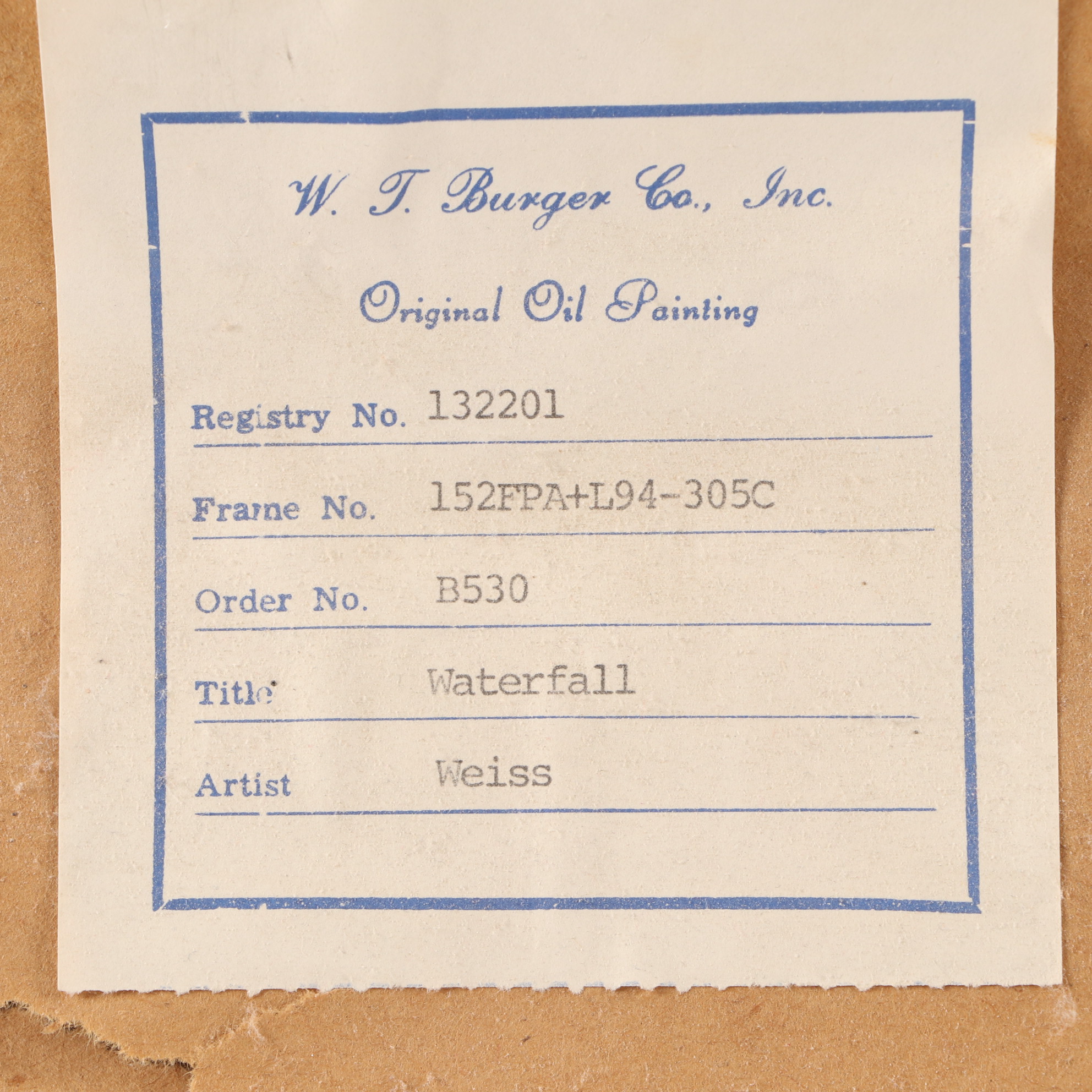 Anton Weiss Oil Painting "Waterfall," 1979