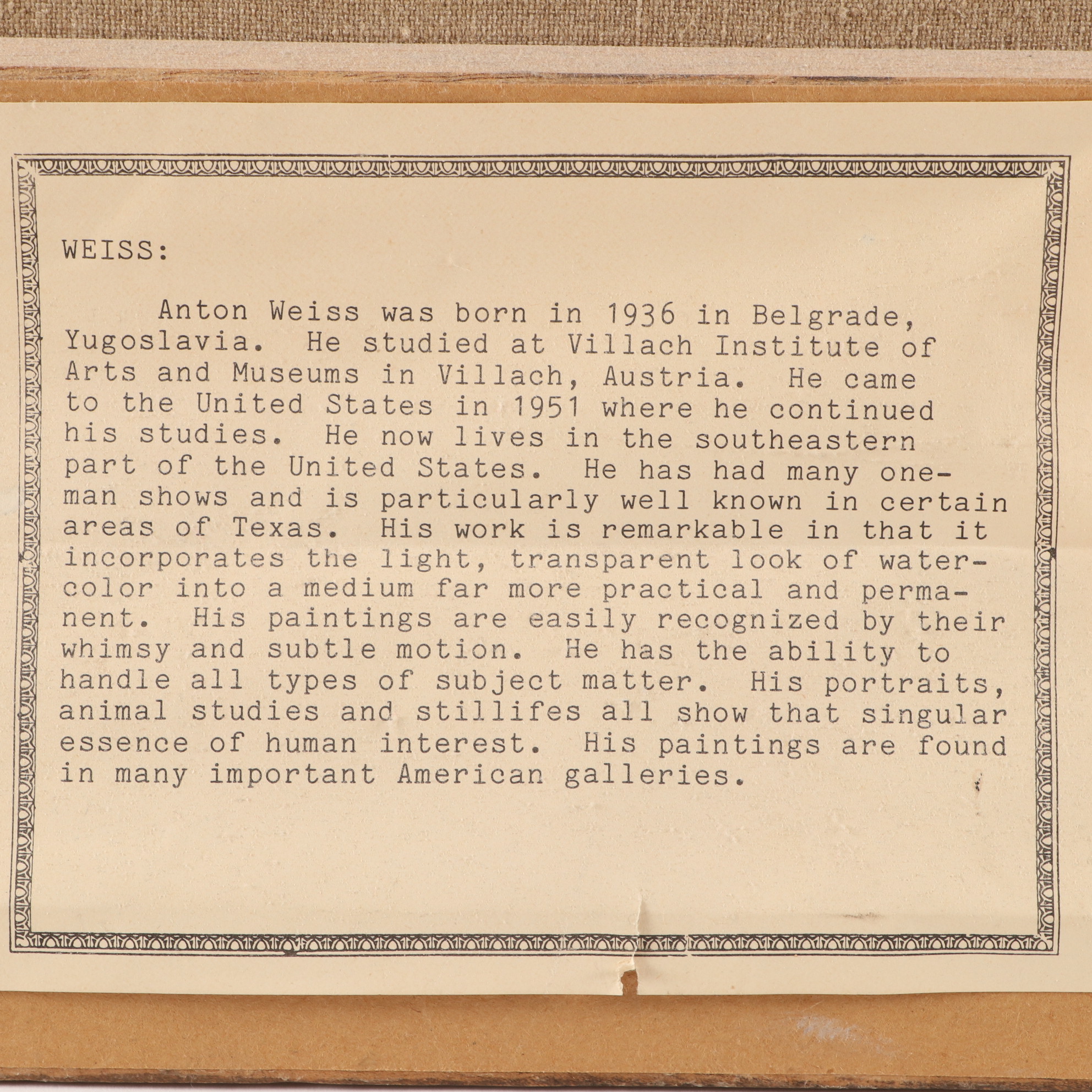 Anton Weiss Oil Painting "Waterfall," 1979