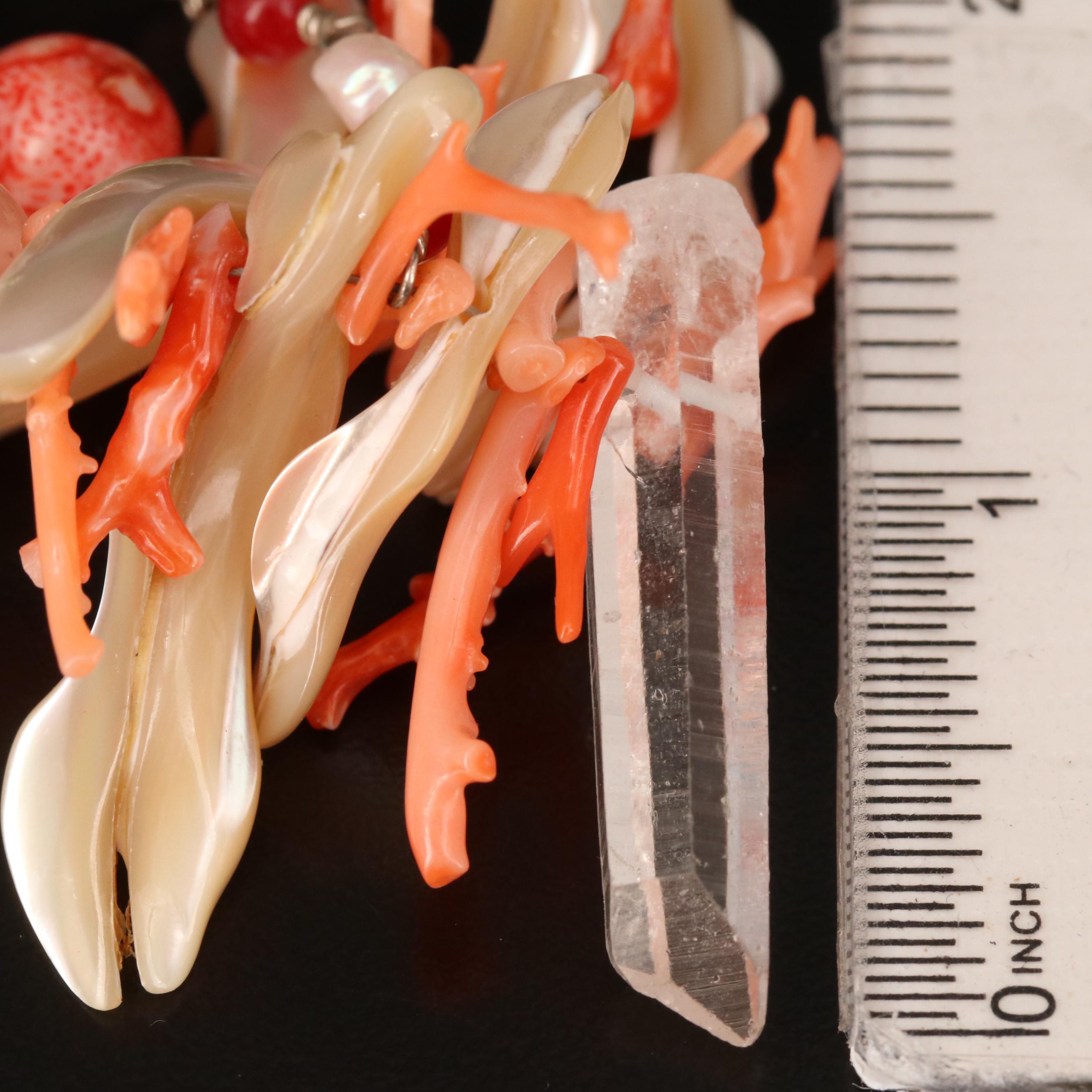 Space Mermaid "Water Music" Bracelets Featuring Mother of Pearl and Coral